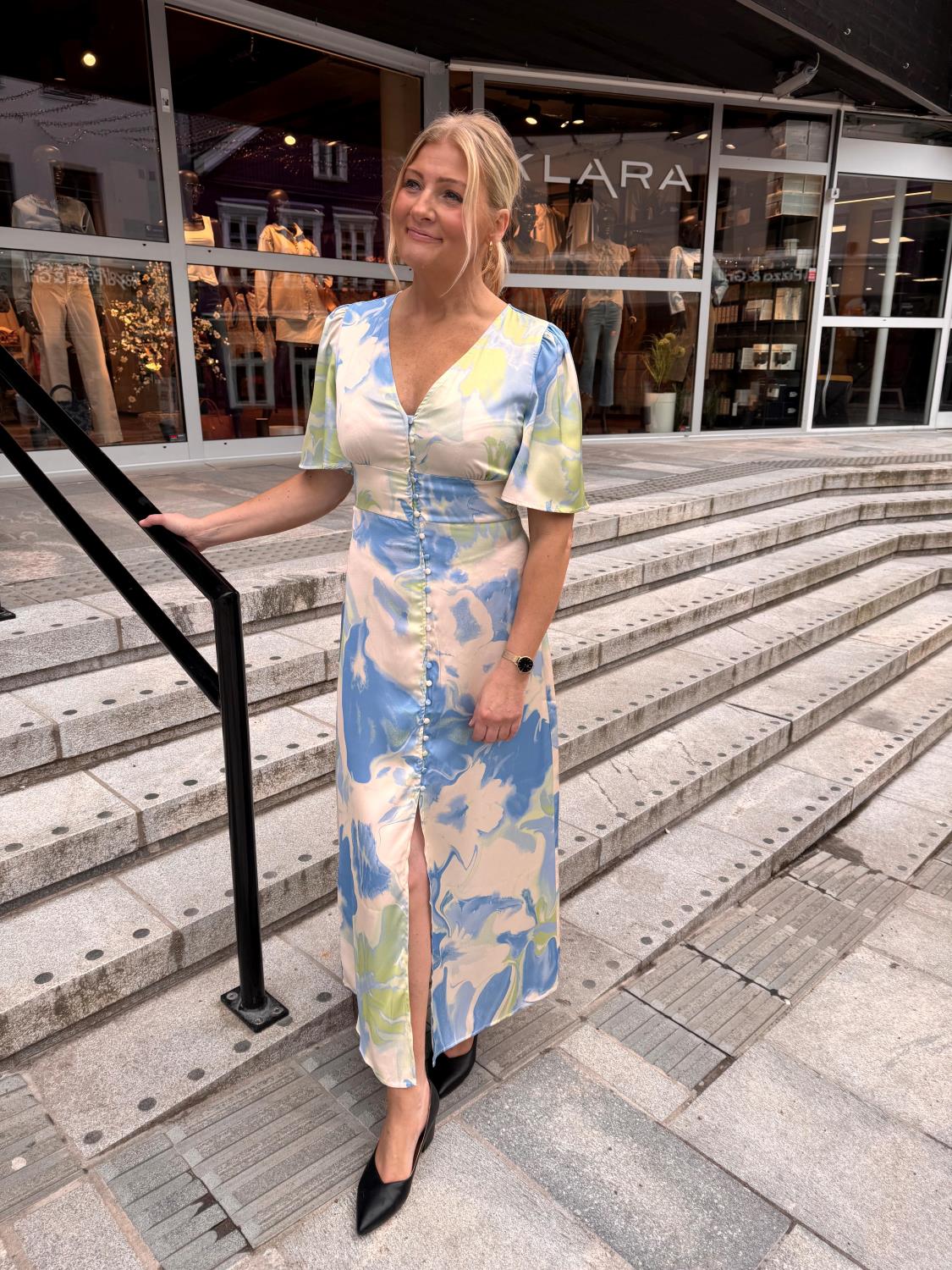 Viravenna v-neck 2/4 ankle dress/dc