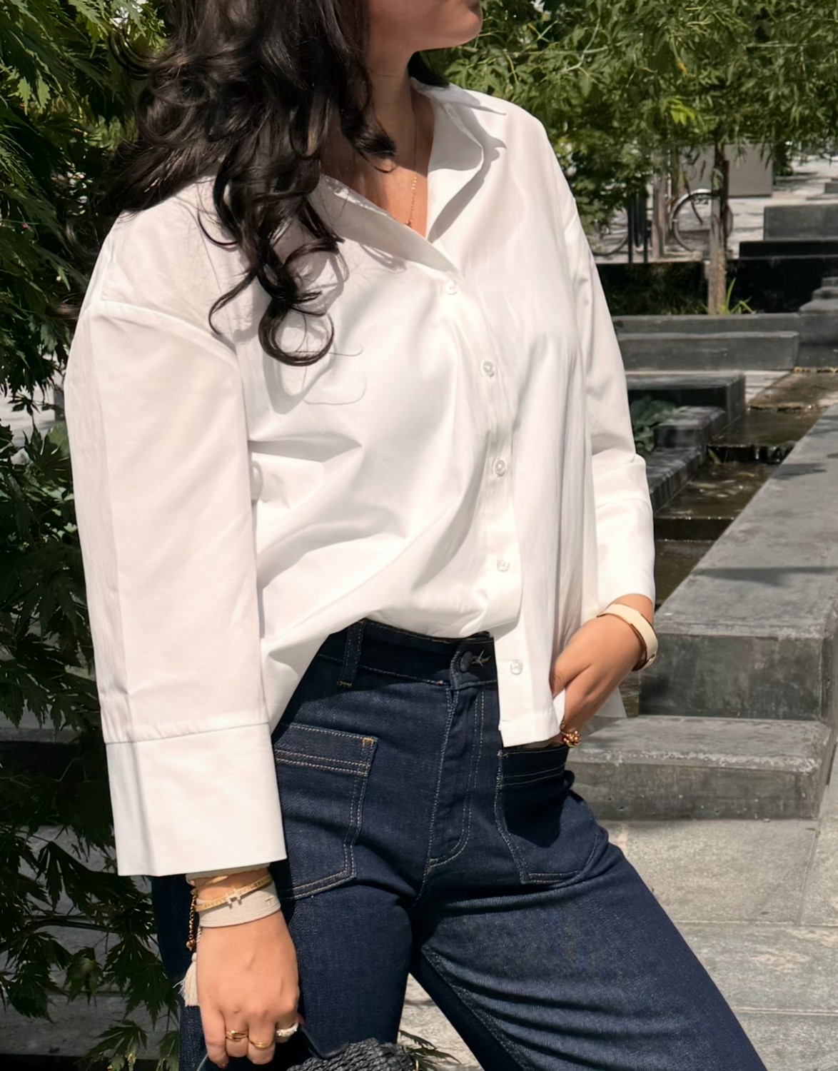 PZLIRA UHW Jeans Wide leg Blå