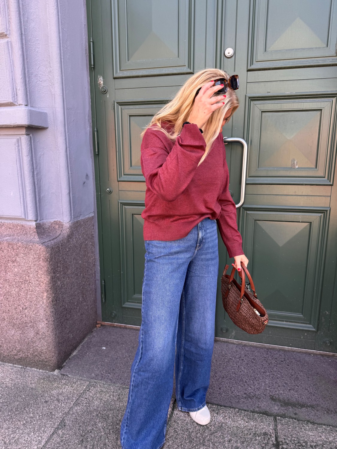 PZSARA Vneck pullover burgunder