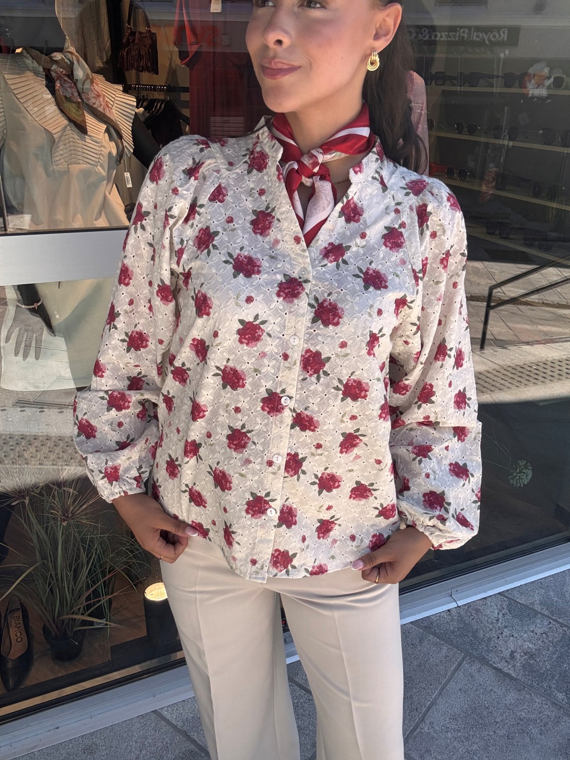 PZWILLA LS Shirt V-hals Blomster