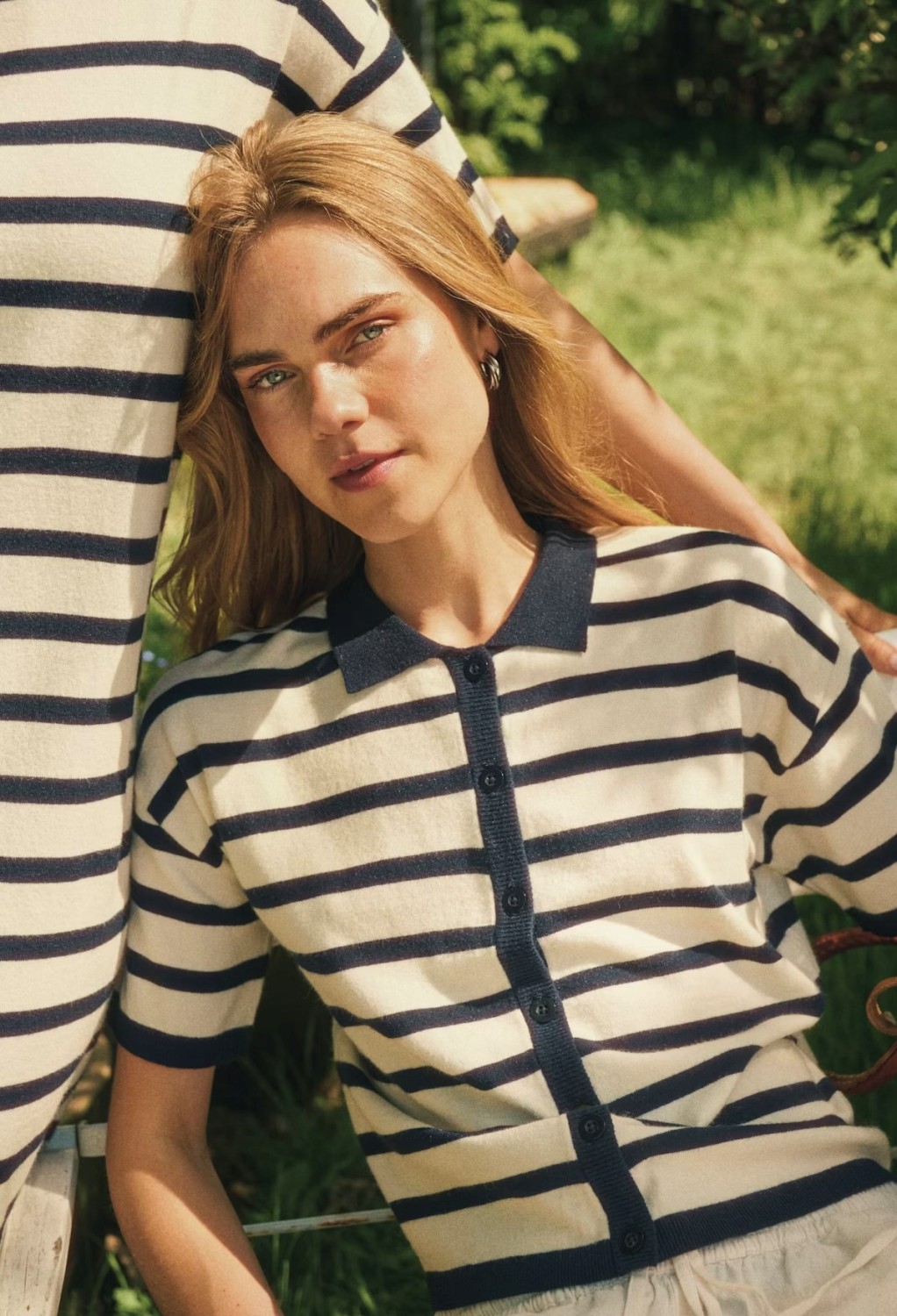 LikamSZ Striped Polo cardigan blå
