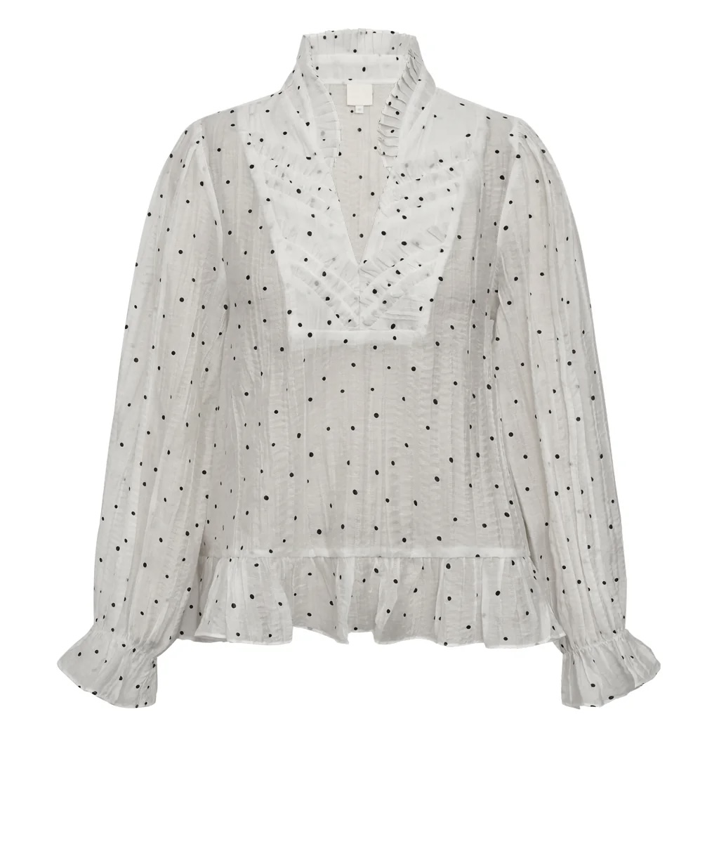 NazliGO Lulu Blouse prikker hvit/sort