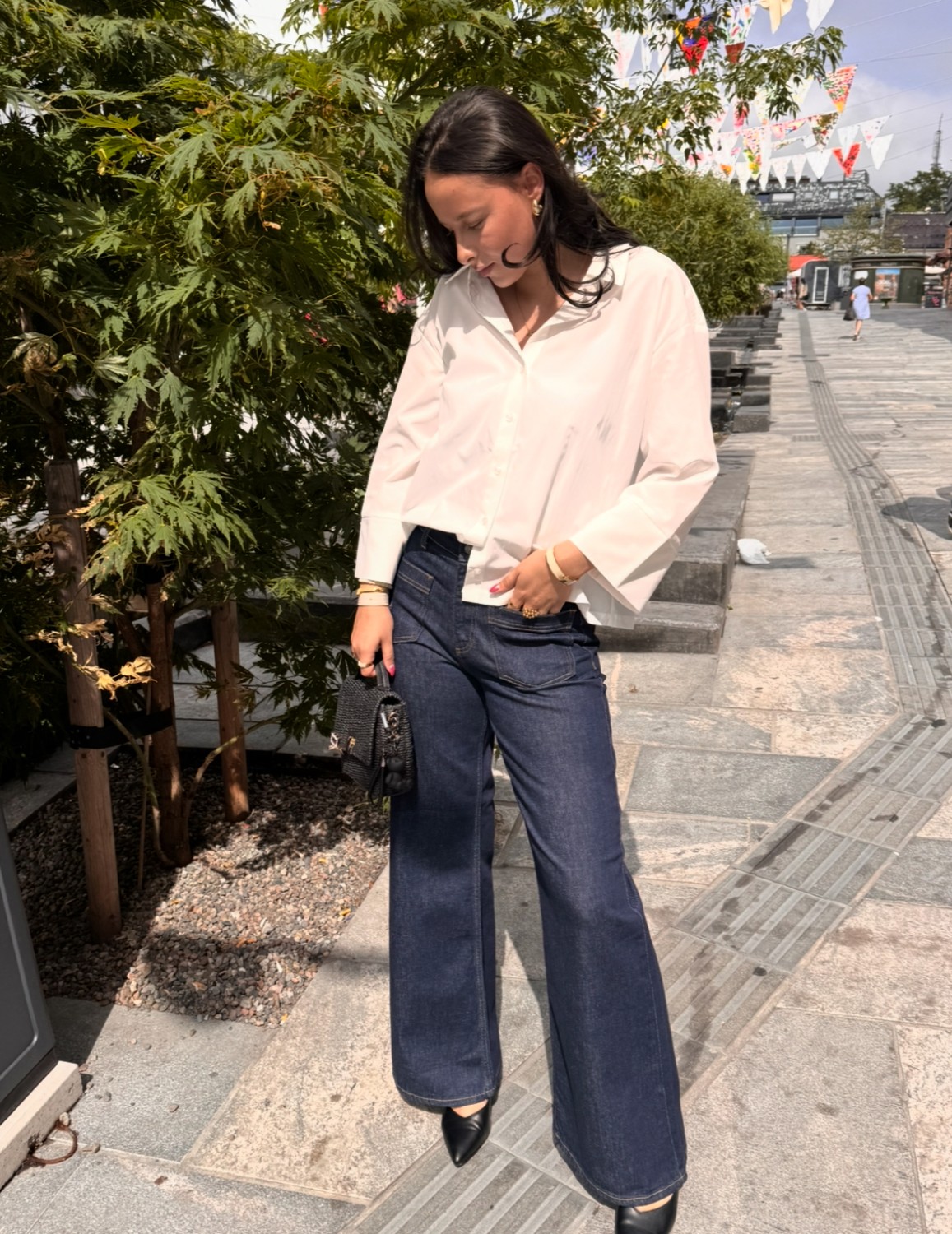 PZLIRA UHW Jeans Wide leg Blå