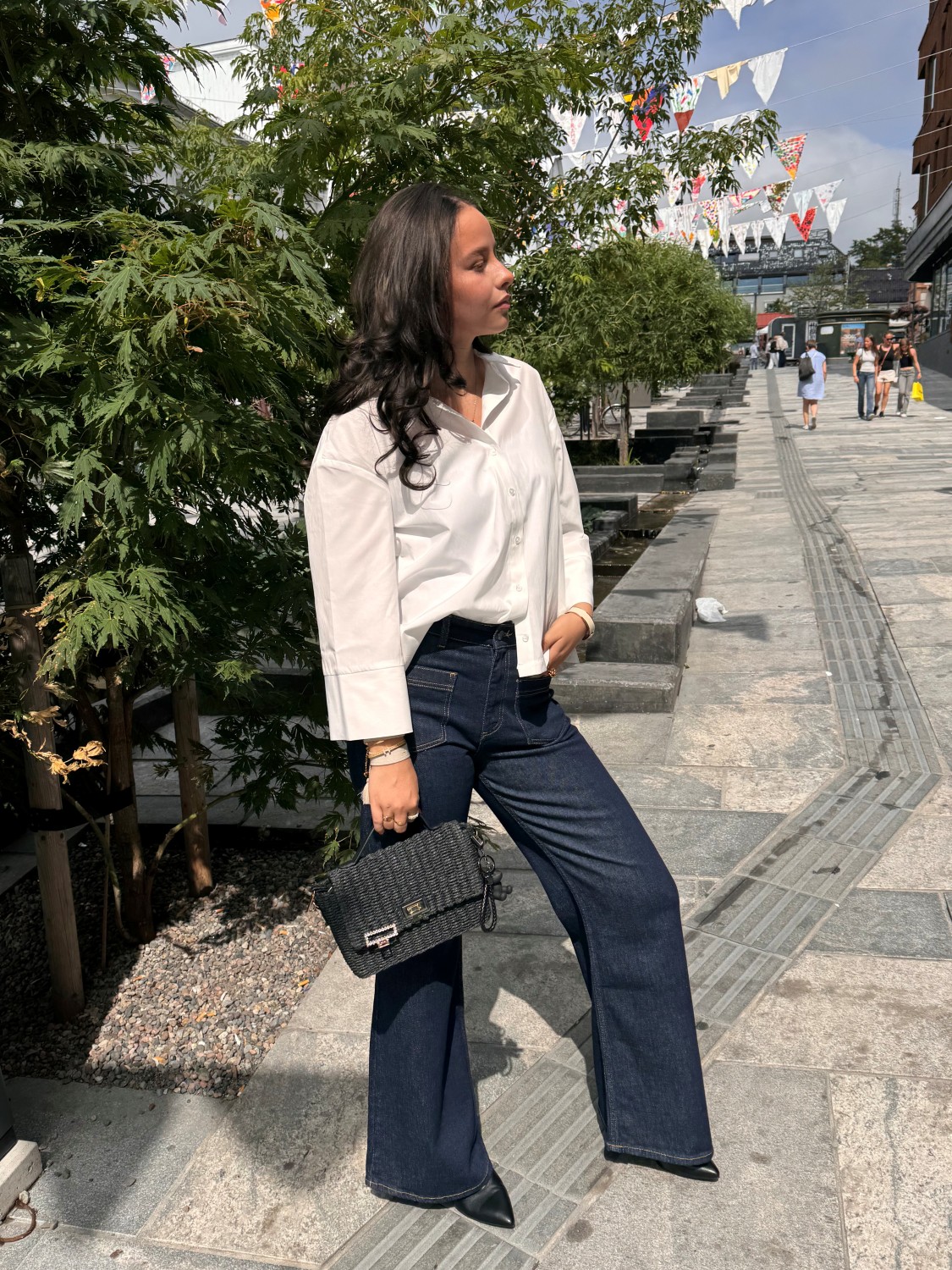 PZLIRA UHW Jeans Wide Leg Blå