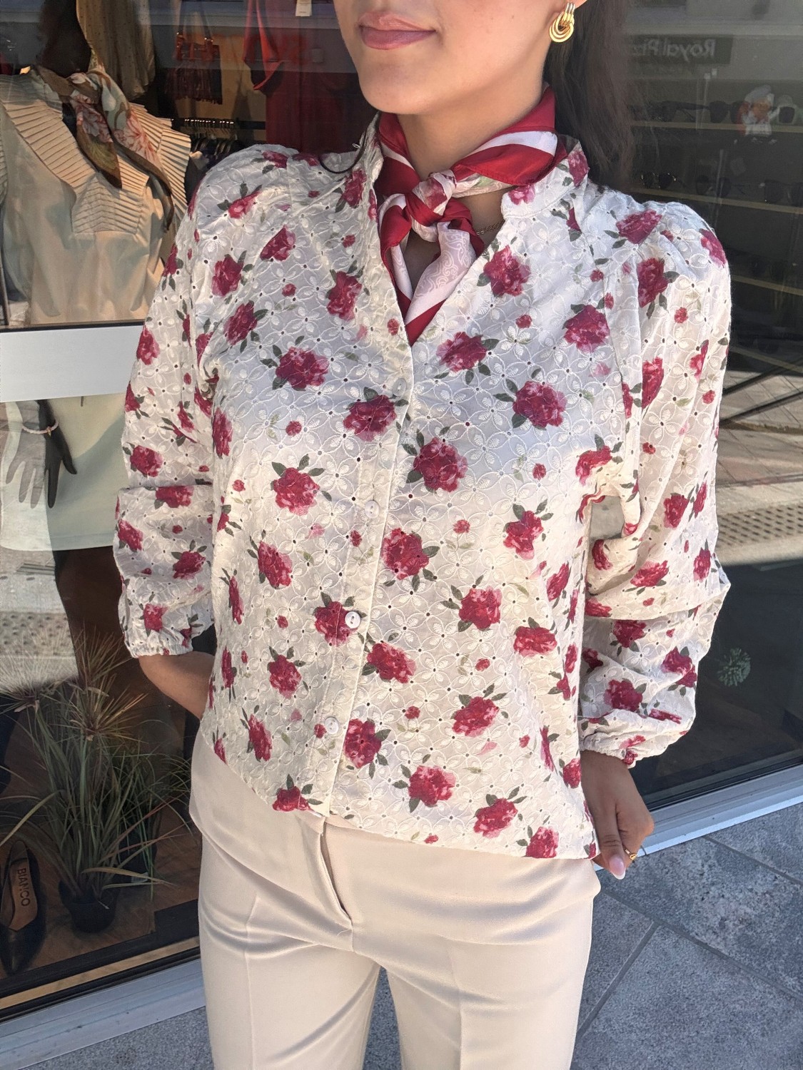 PZWILLA LS Shirt V-hals Blomster