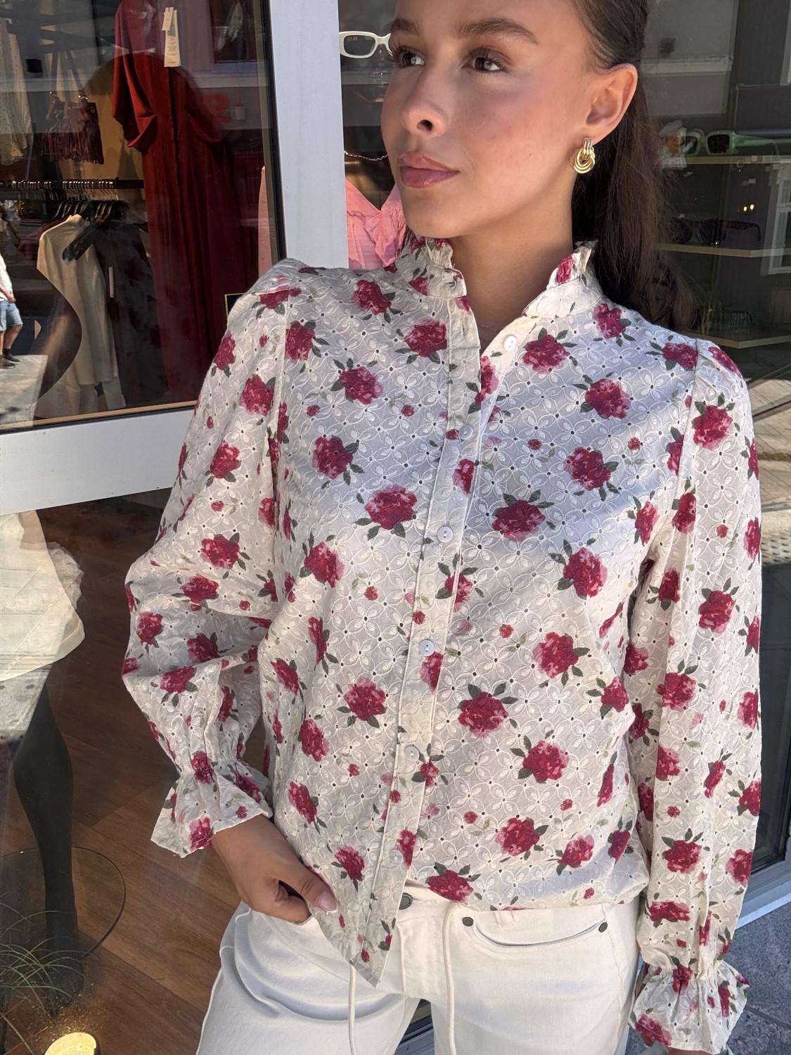 PZWILLA Shirt Krem Blomster
