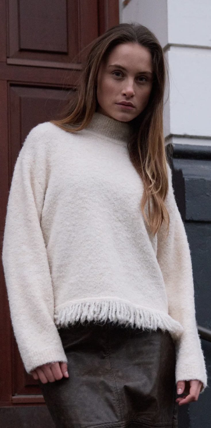 Fauna knit 7602 frynser off-white