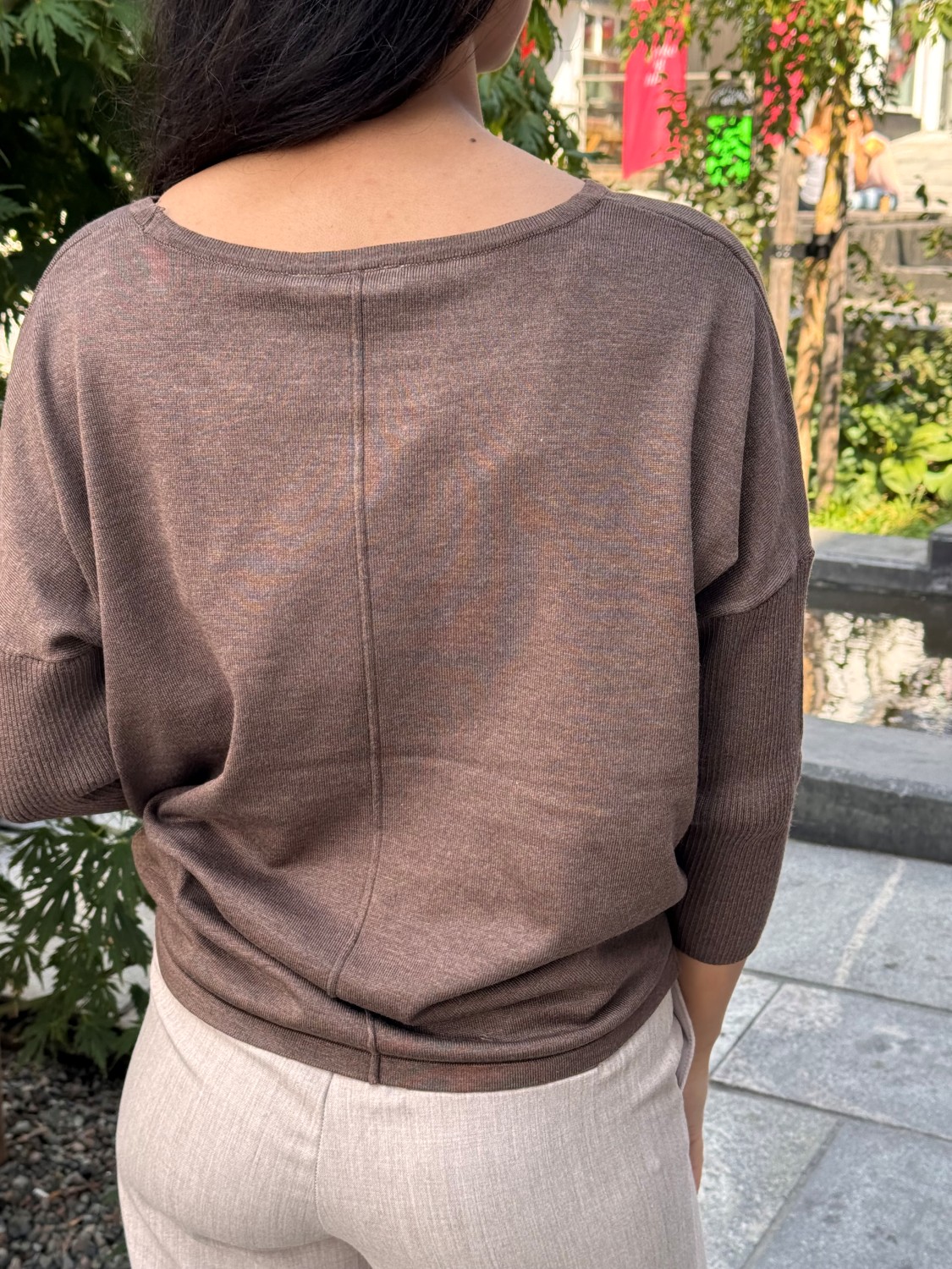 MilaSZ r-neck pullover fondue fudge melange brun