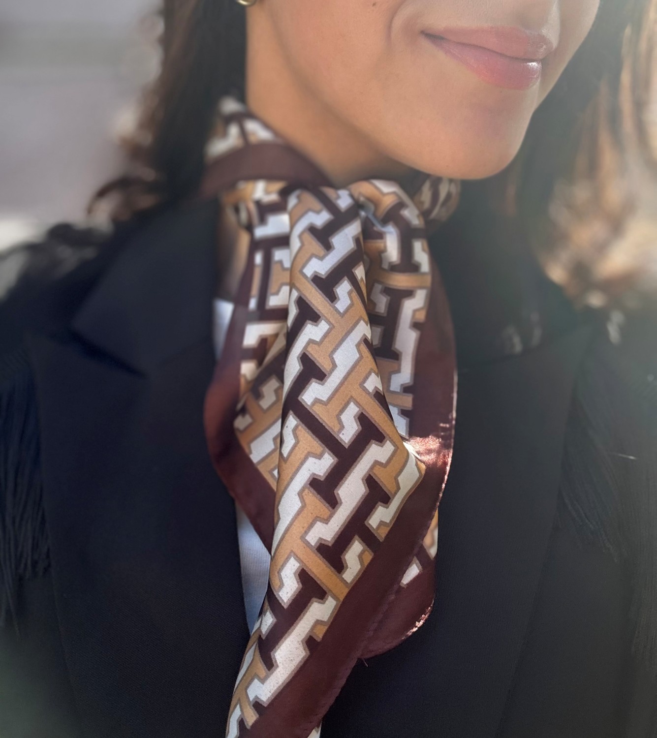 Skjerf bandana HH mørk brun