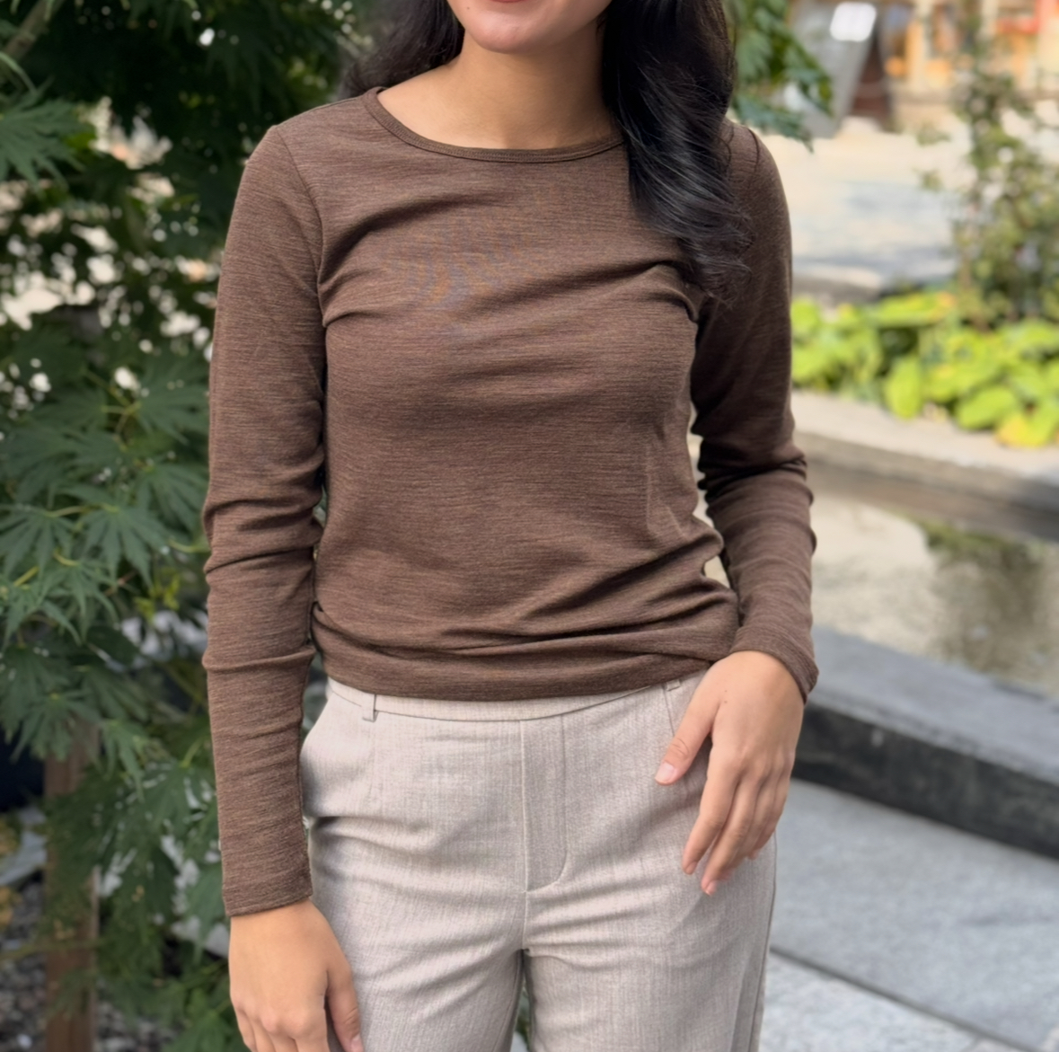 GarimaSZ wool LS blouse brun