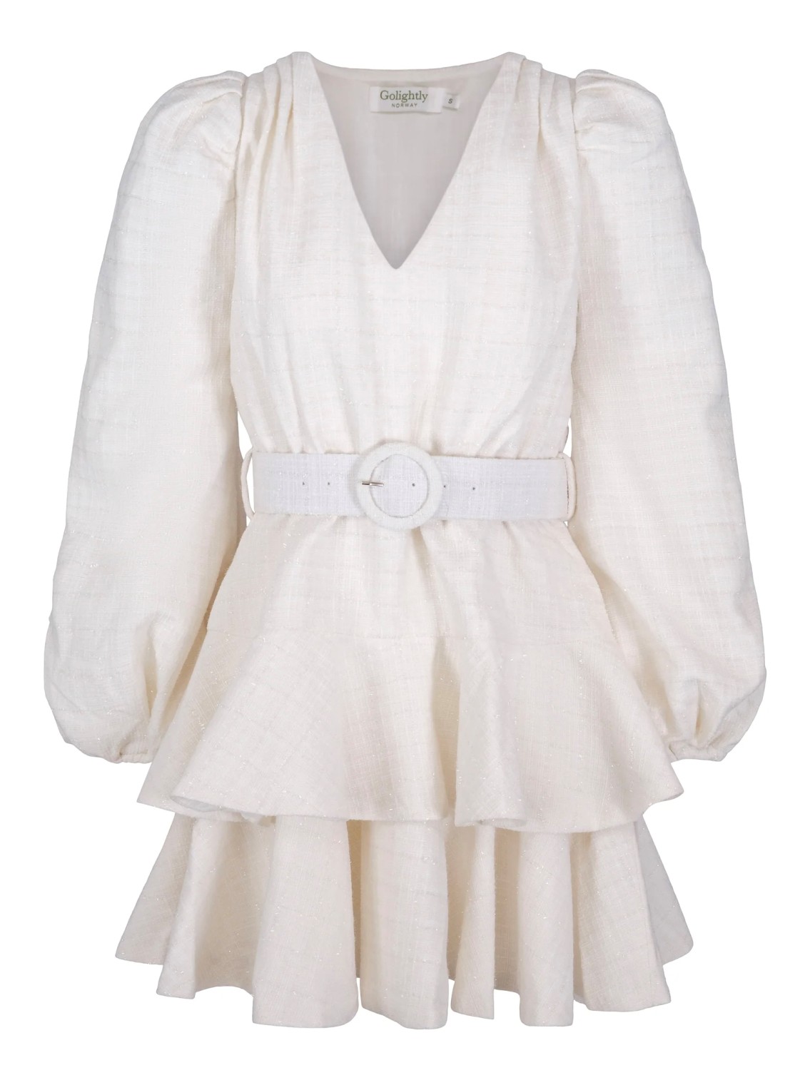 GOLIGHTLY WAVY Tweed Dress Krem