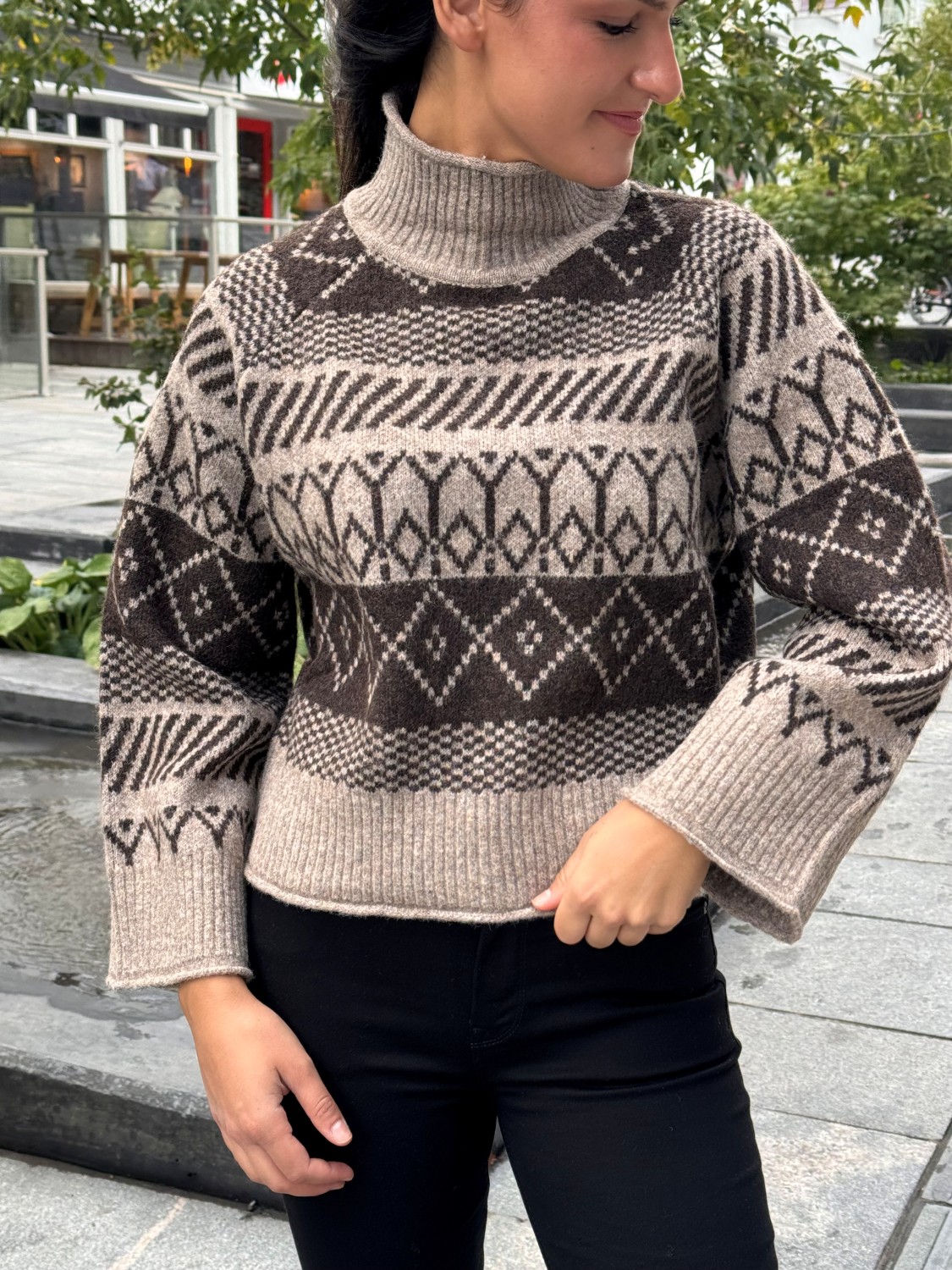 MichaSZ rollneck fondue fudge melange brun
