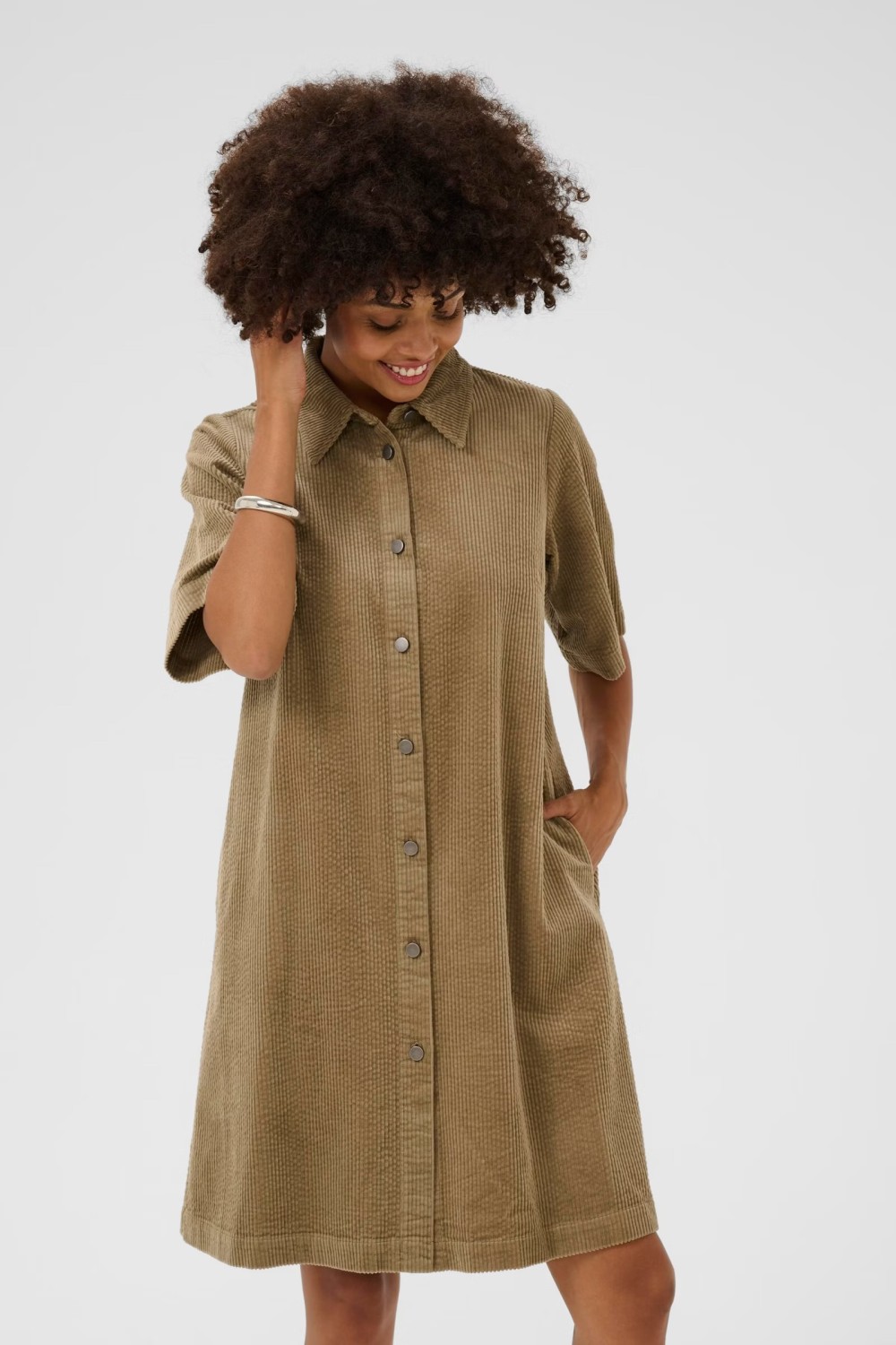 CUBAELA KLAY Cord Dress Sand