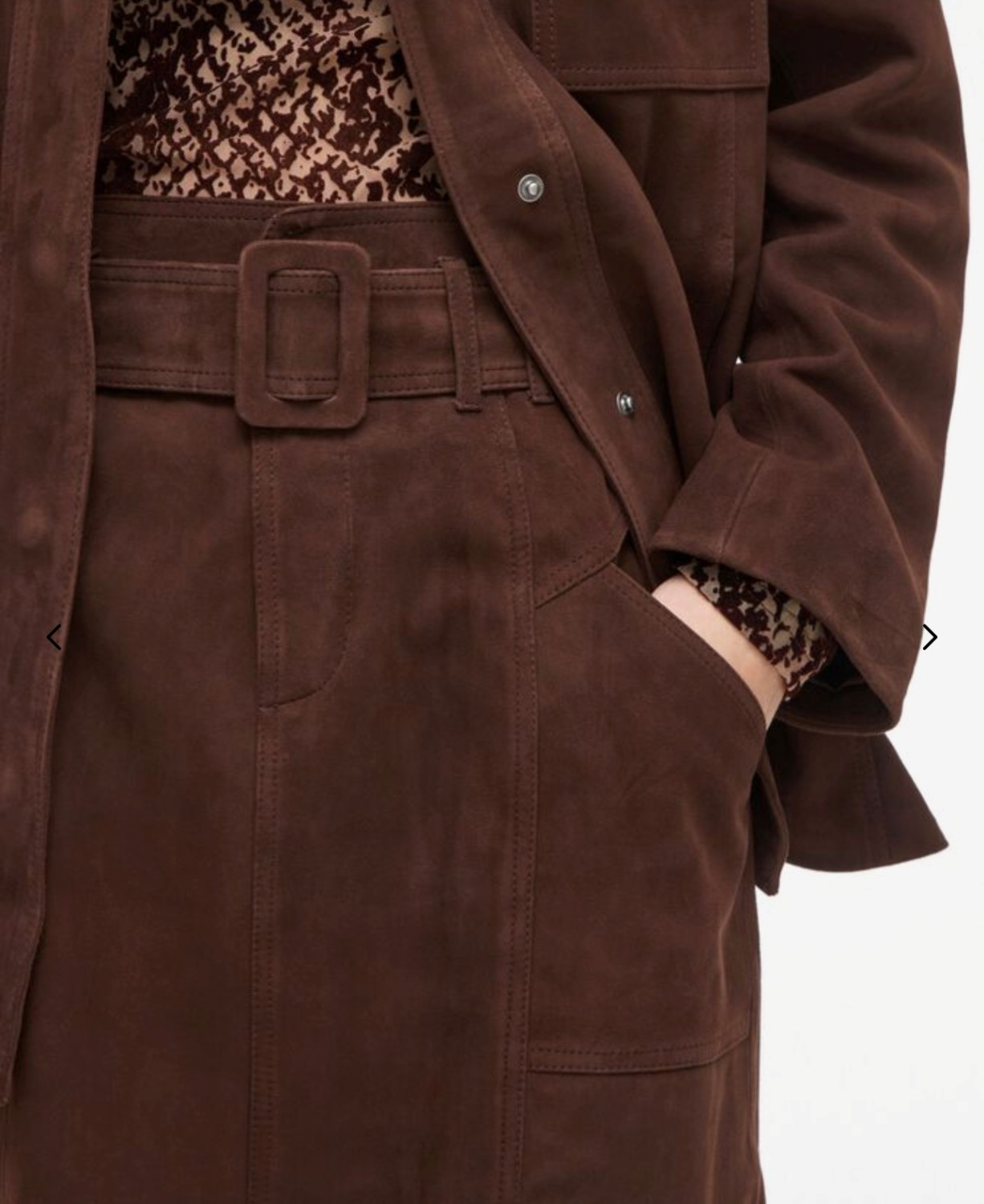 ROUERNA HW Short Suede Skirt
