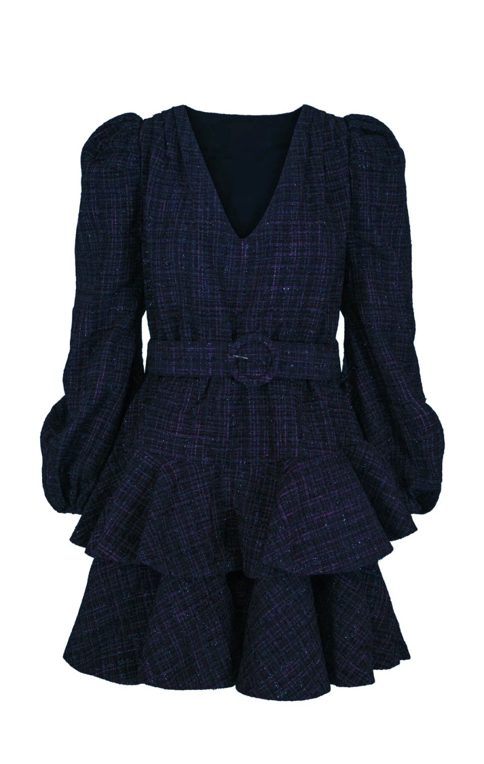 GOLIGHTLY WAVY Tweed Dress blå
