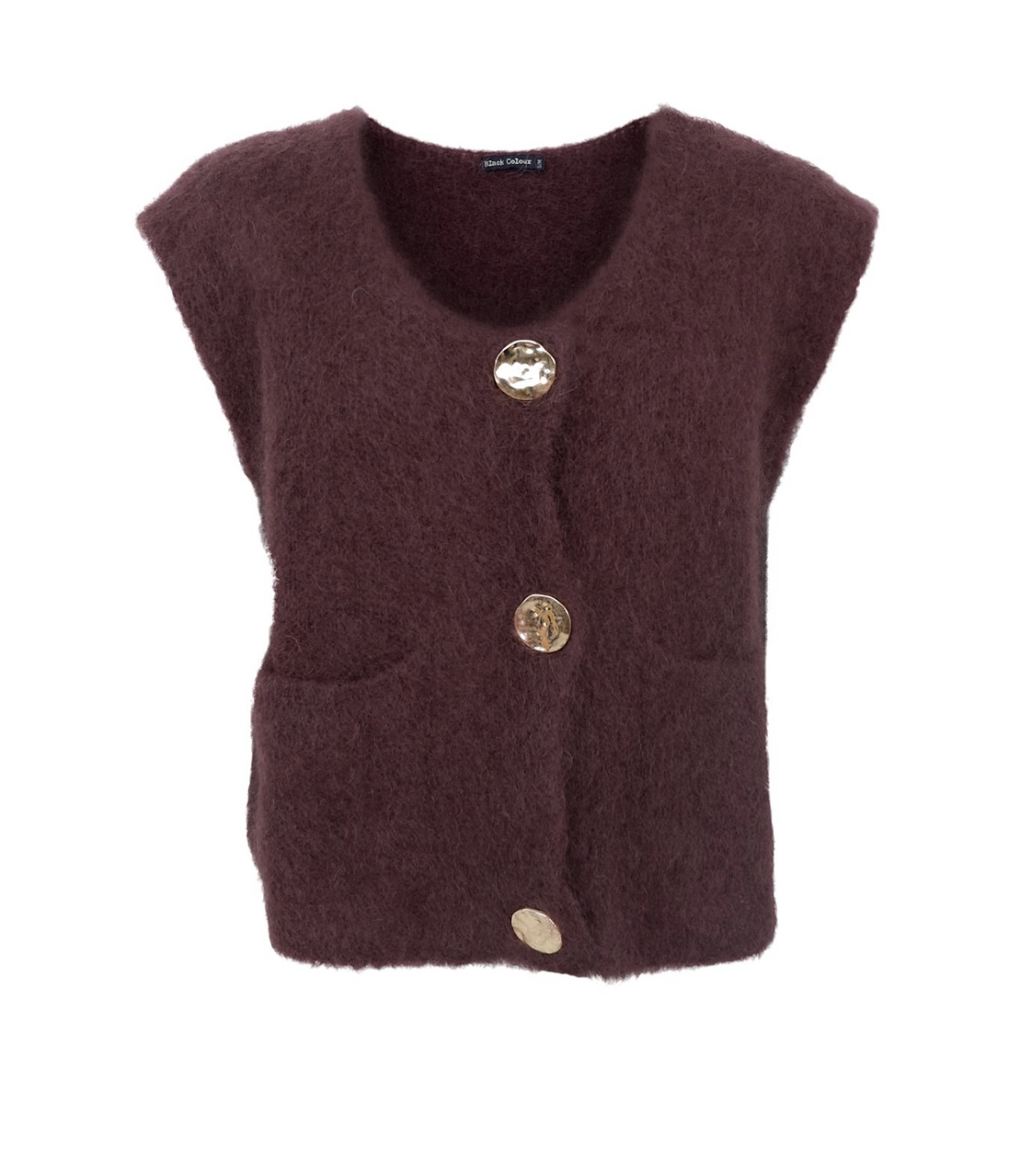BCBJOERK Knitted Mohair Vest Brun