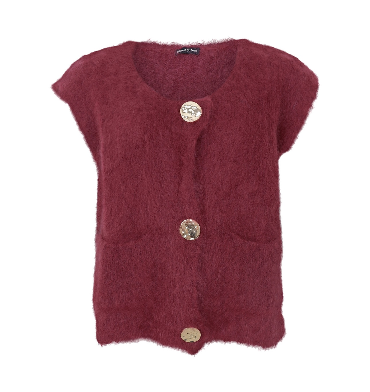 BCBJOERK Knitted Mohair Vest Burgunder