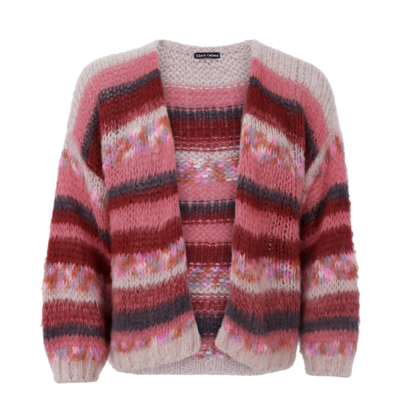BCFONTANA Multi striped Cardigan Burgunder