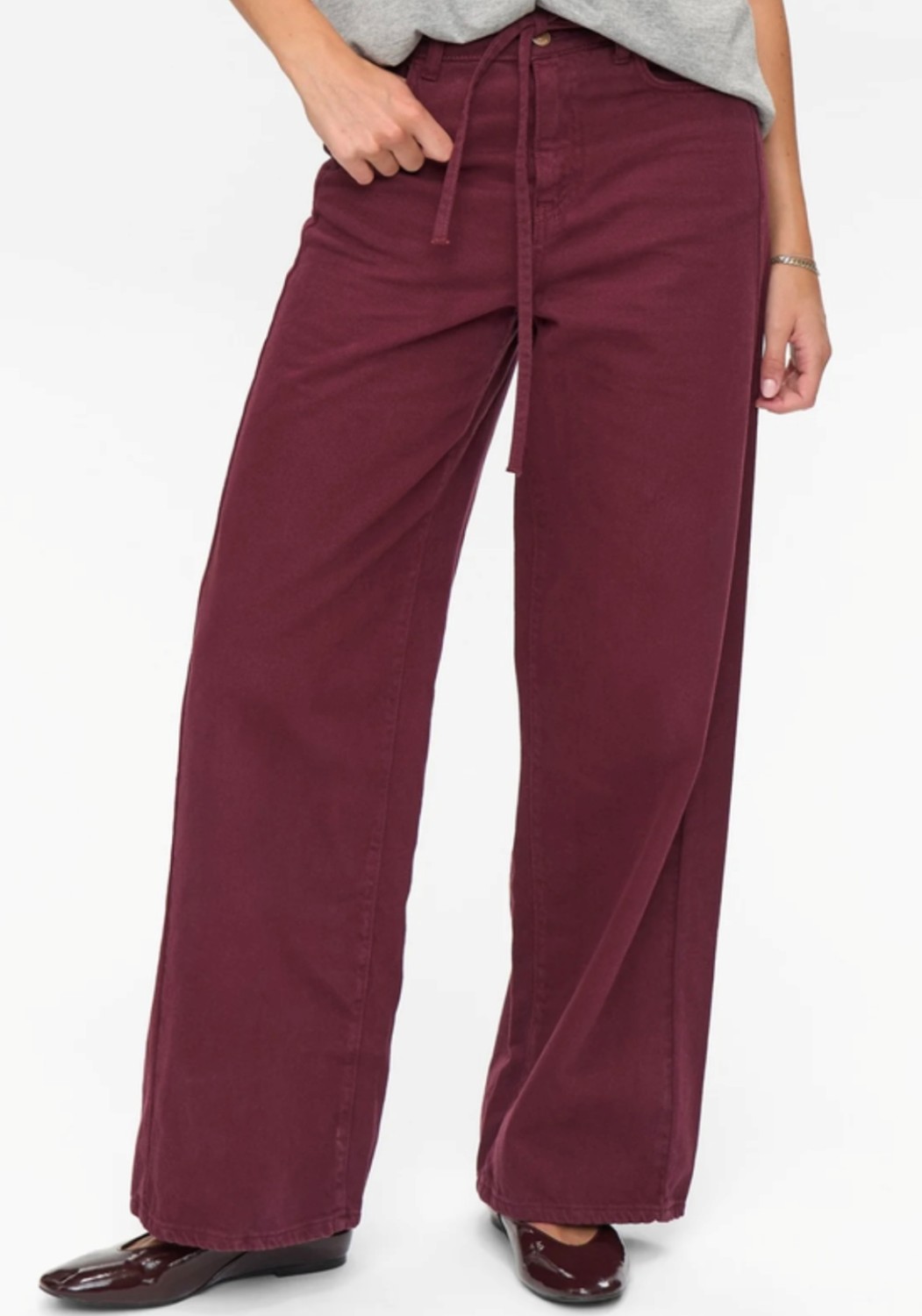 NUBROOKLYN Solid Jeans Burgunder