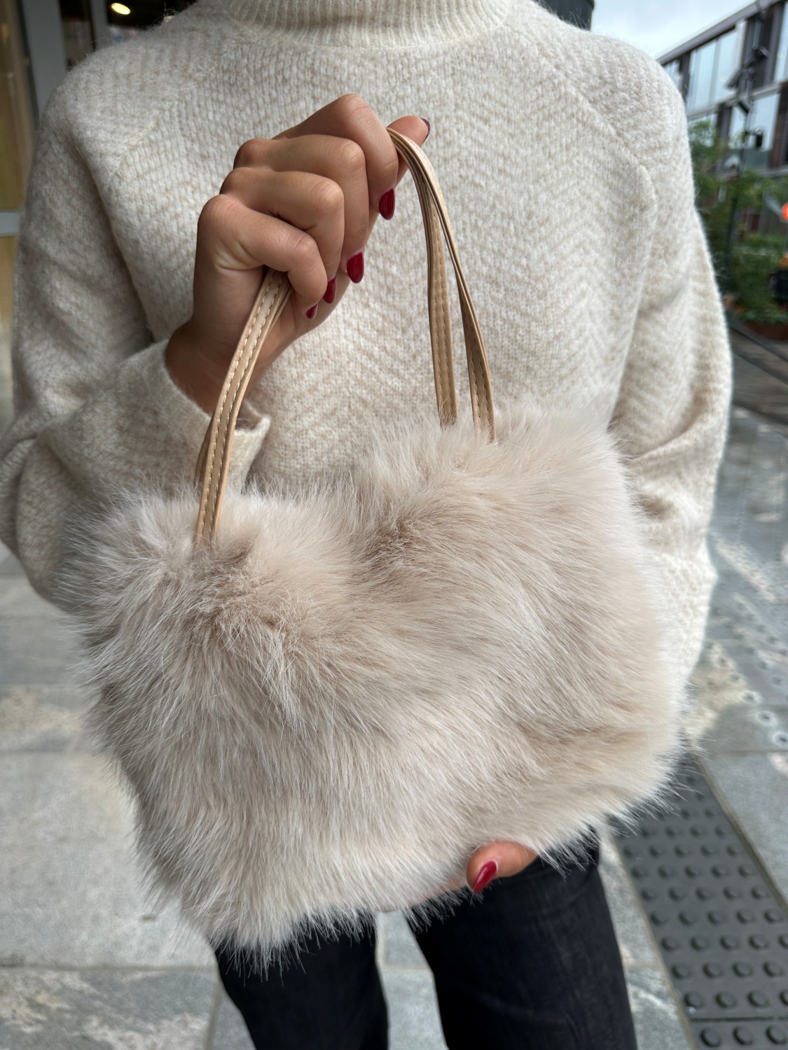 Pelsveske beige