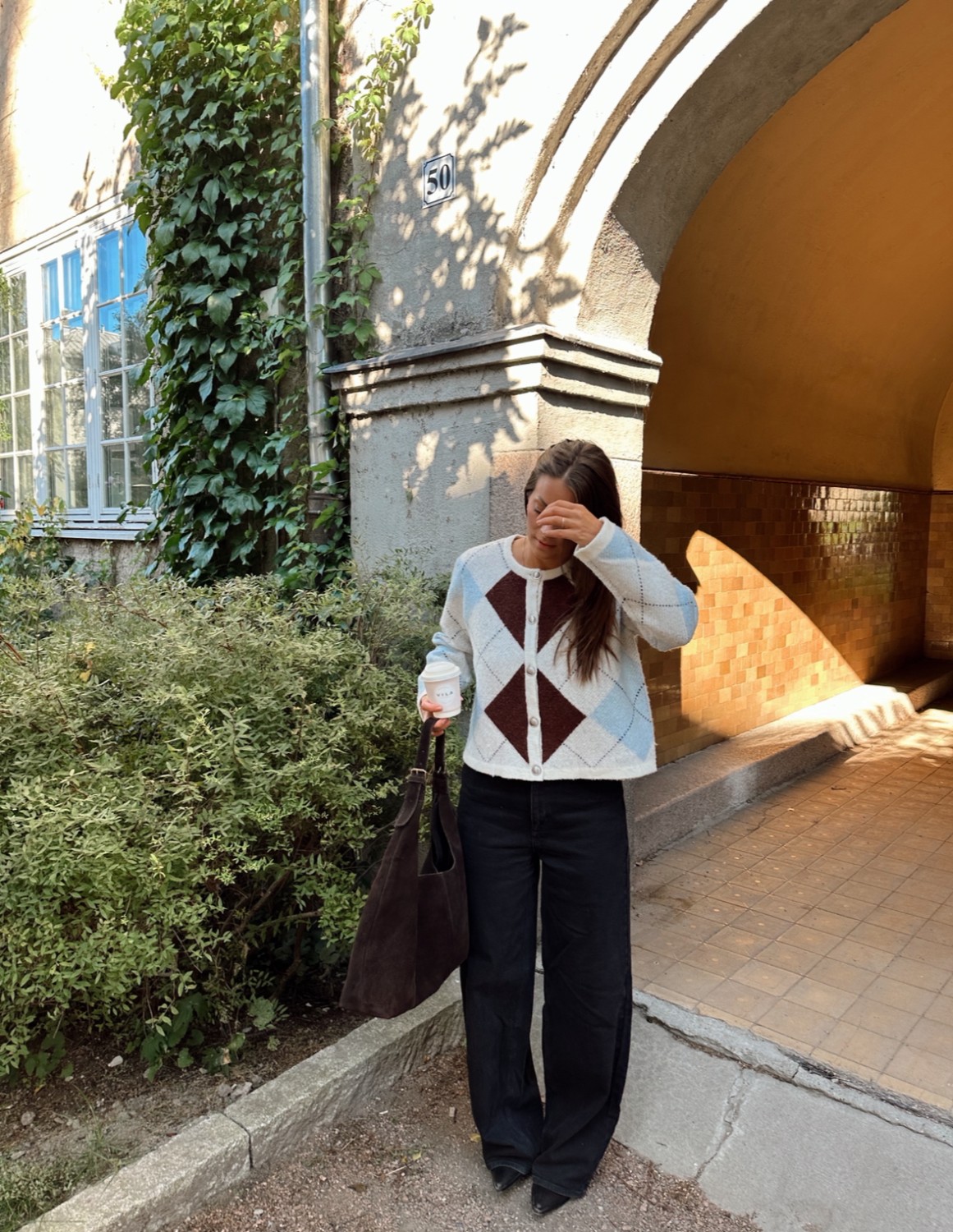 VIKAYLA O-Neck Argyle Mønster