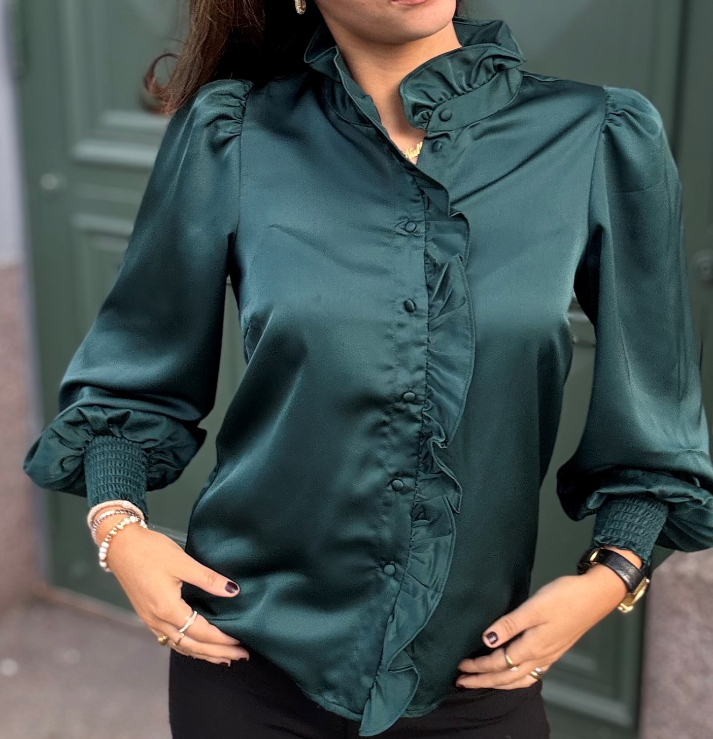 Vilutto Frill Shirt Grønn