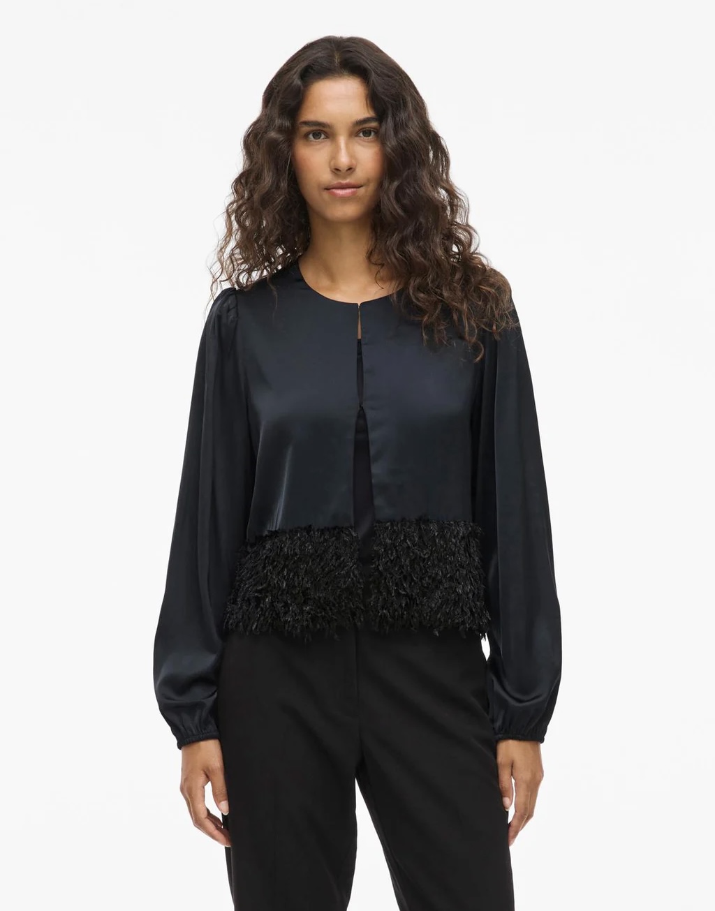 VIVEER O-neck Cardigan Sort