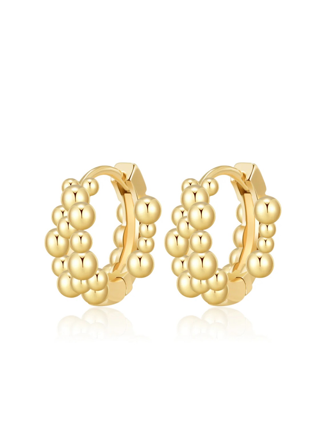 Bubble ear plain 14mm gold 5