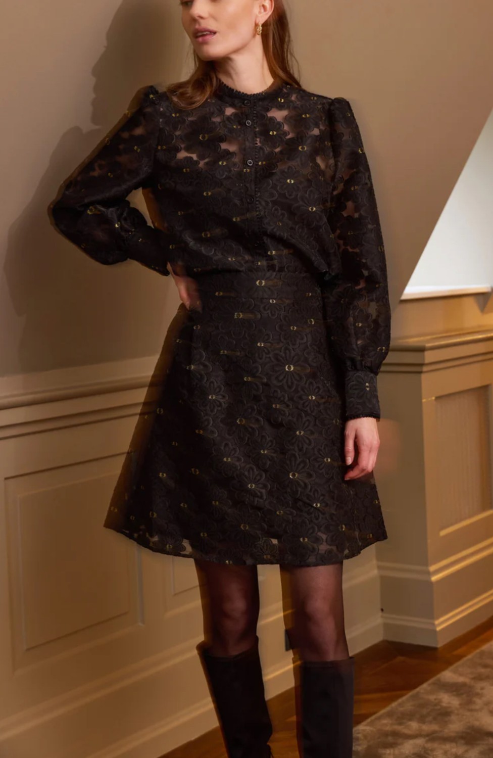 Newjava skirt gull sort