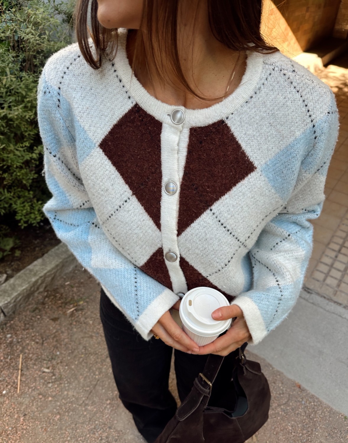 VIKAYLA O-Neck Argyle Mønster