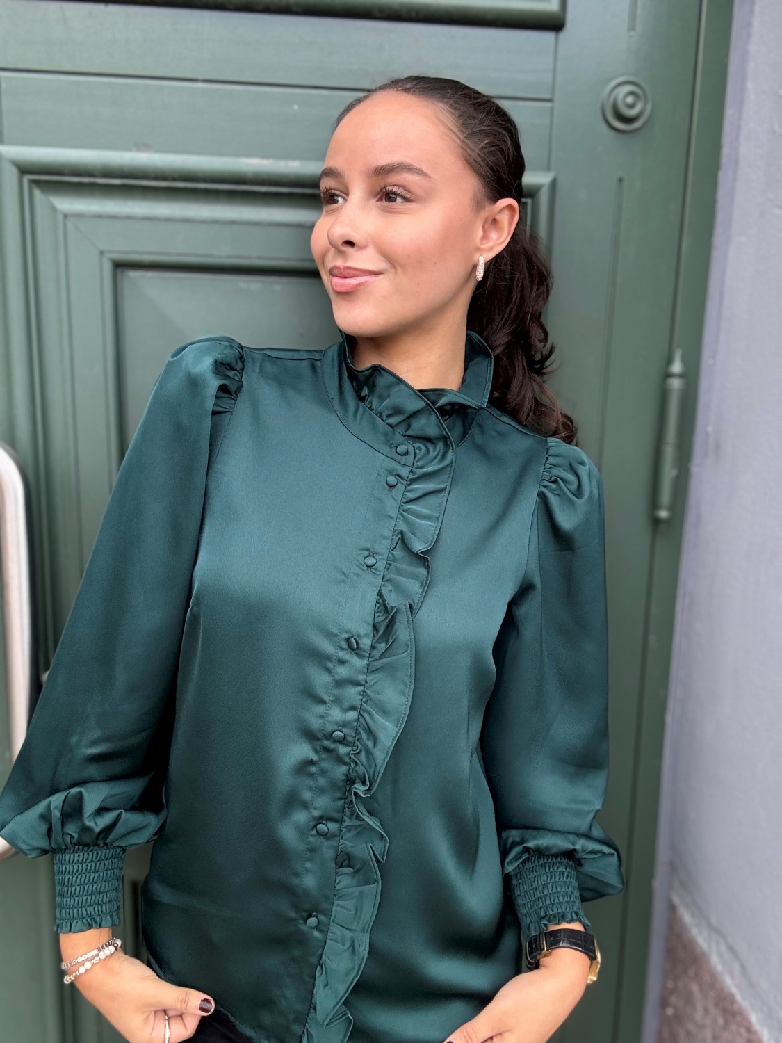 Vilutto Frill Shirt Grønn