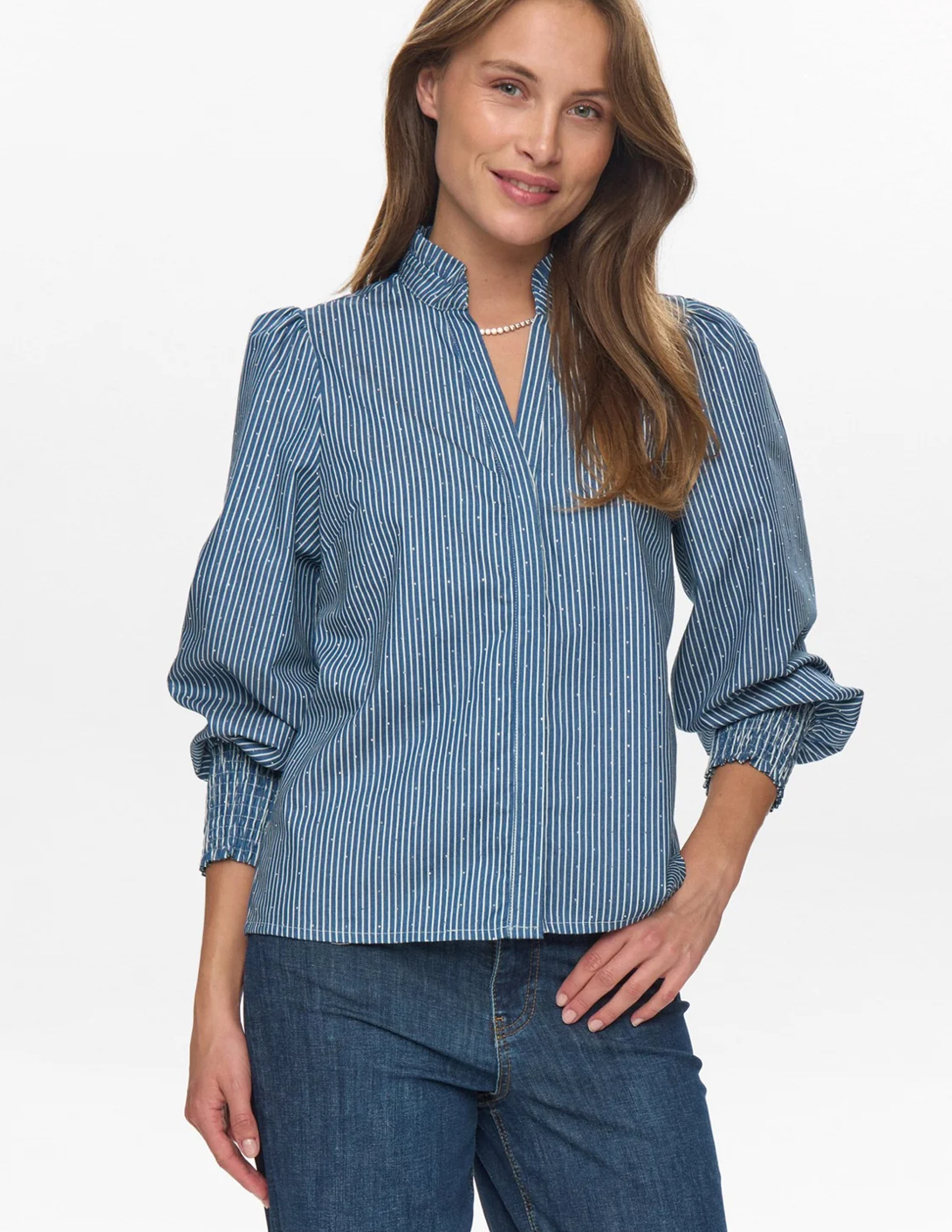 NUEMILIE shirt medium blue denim blå