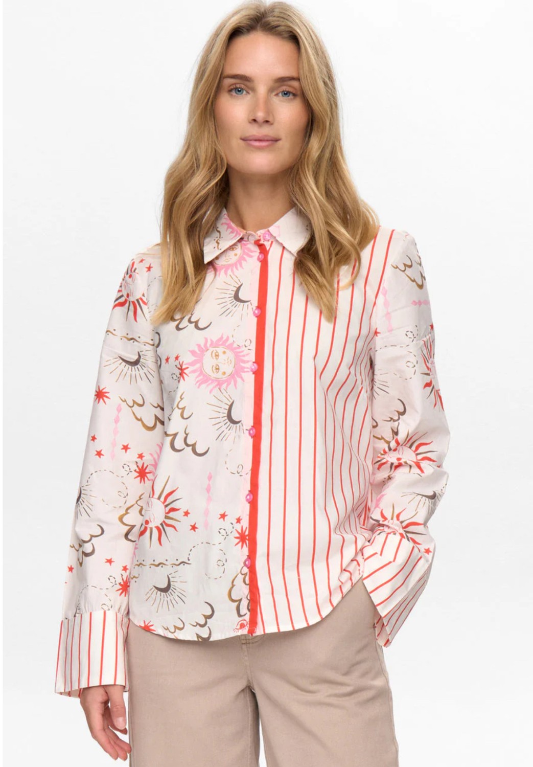 NUSOLEIMA mix shirt 9001 cloud dancer korall