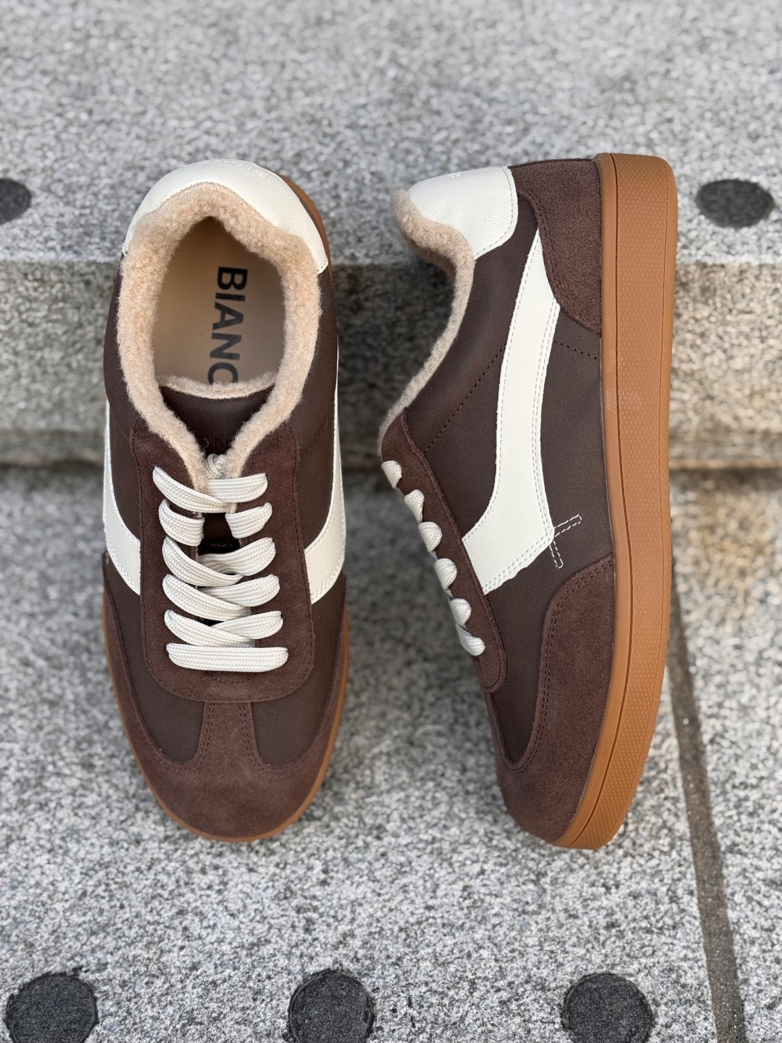 BIABERLIN warmlined sneaker faux leather &suede brun