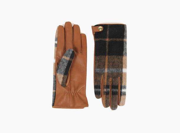 NOHR Celina skinnhanske ull Ruter