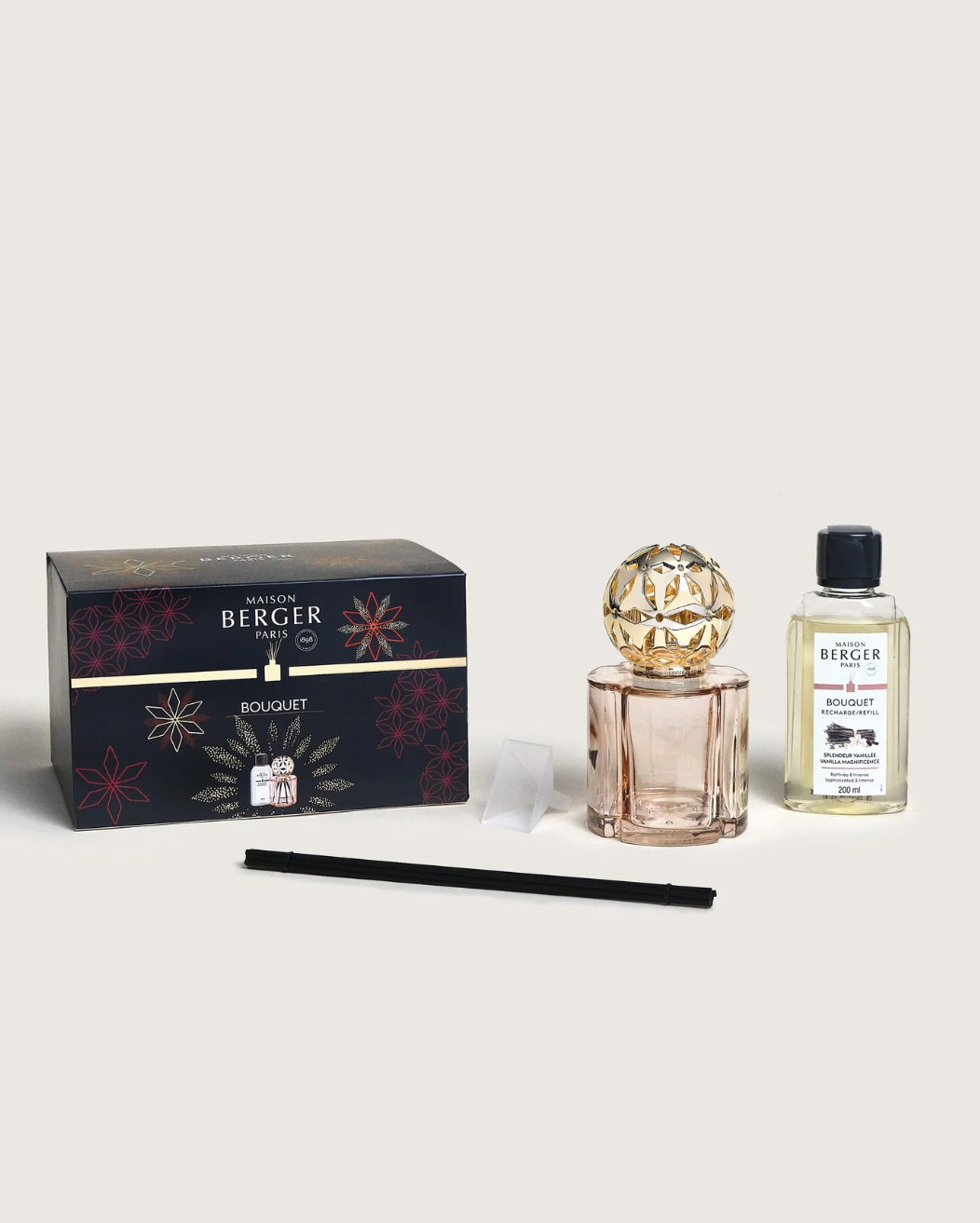 POMELIS beige- duftpinner gavesett med vaniljeprakt