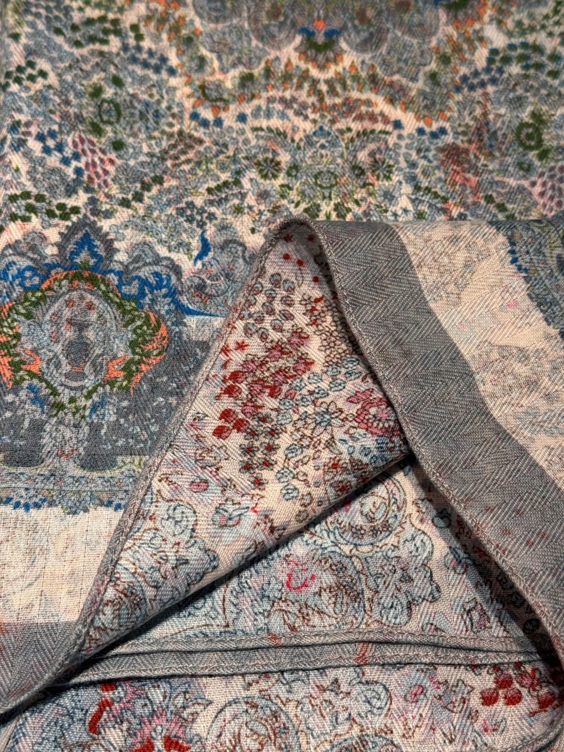 NORA skjerf soft 90 2 side blå mix