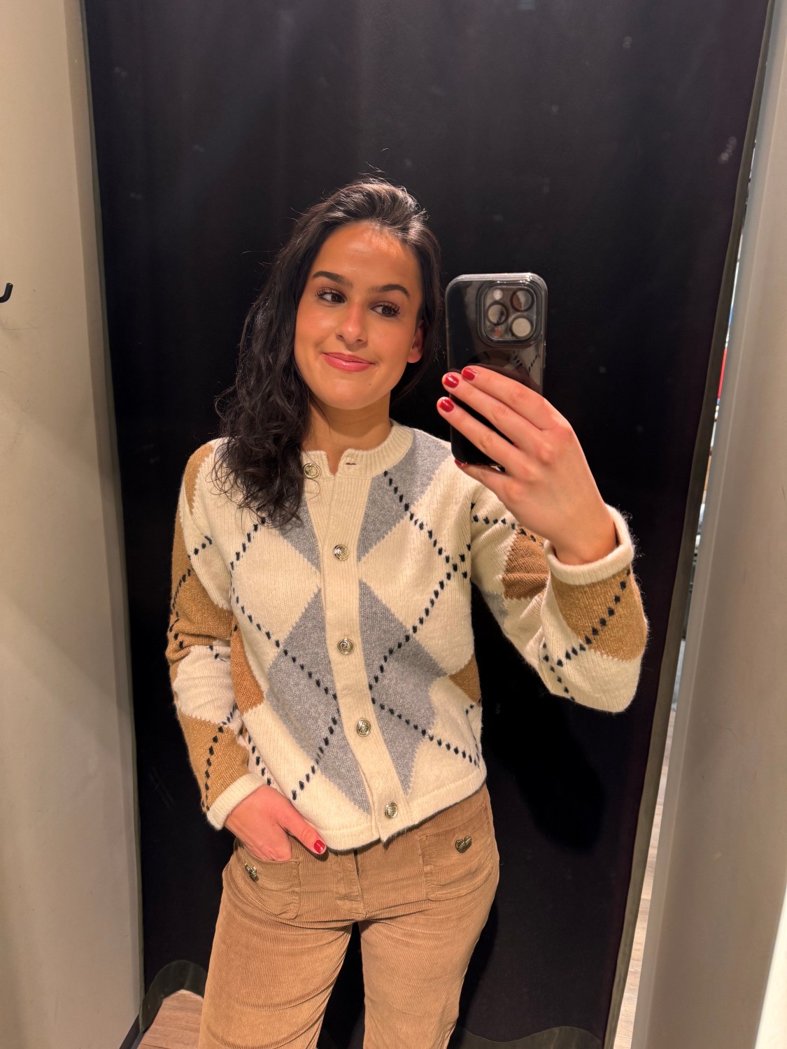 VICHECK new knit cardigan/ka cloud dancer krem