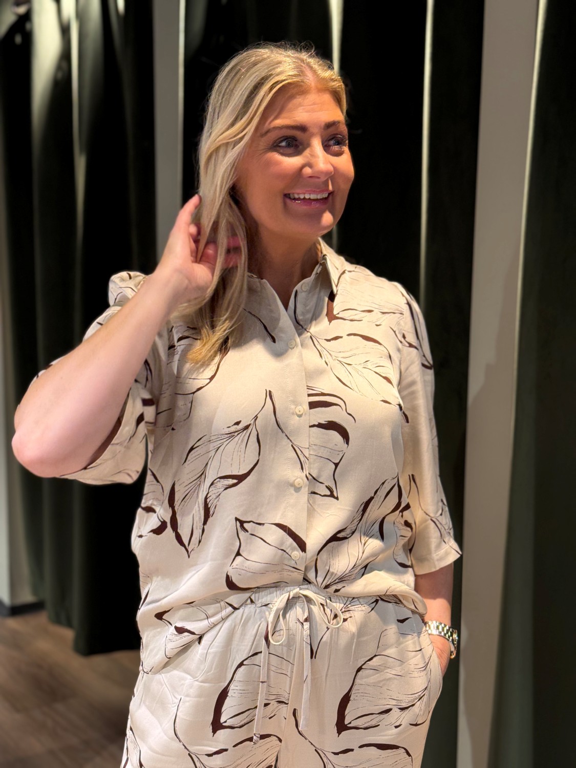 SLClero printed oatmeal shirt beige