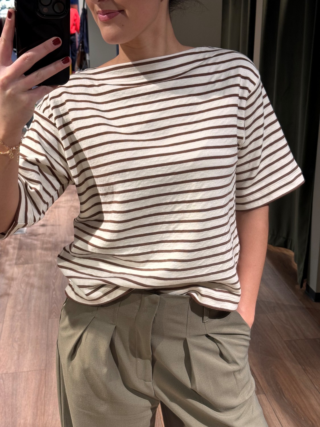 SLlngia sweatshirt striper krem