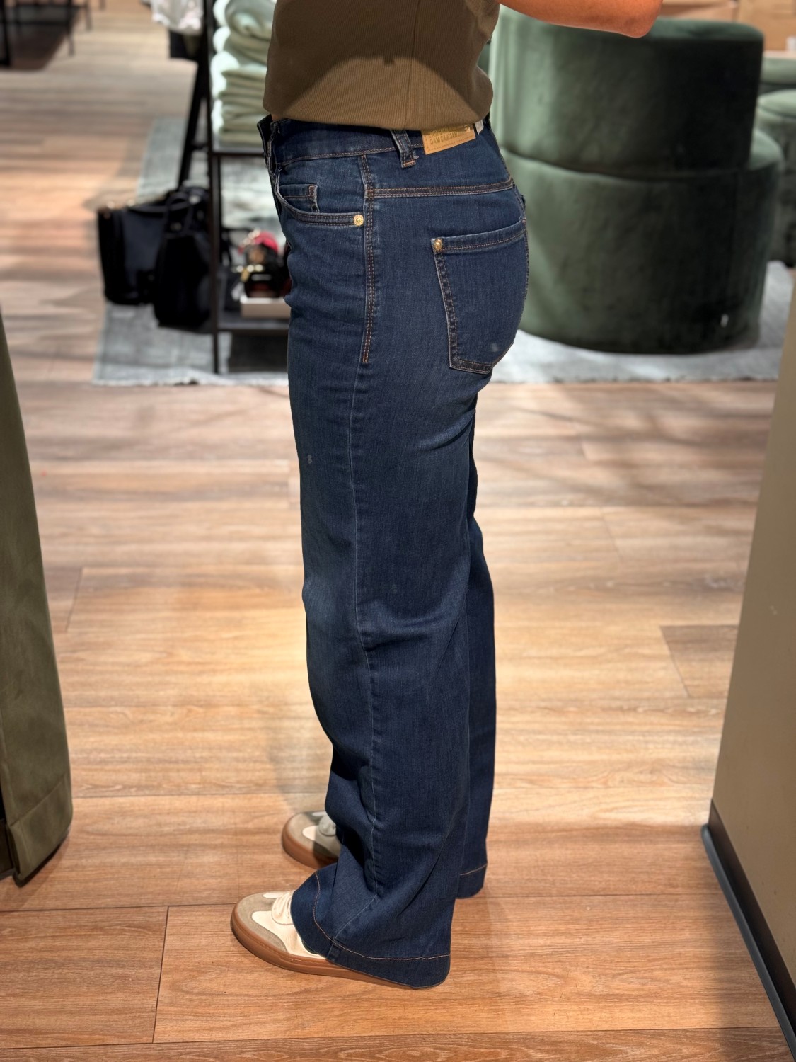 Wide Fit Leg Mac Blå