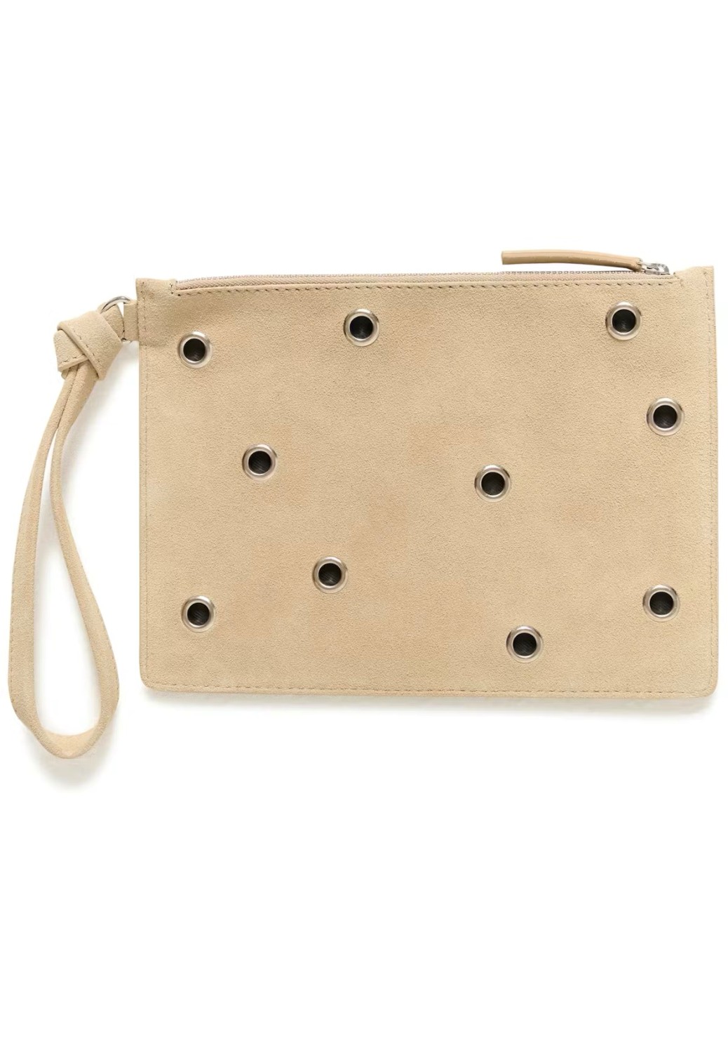 SLCalilje Eyelets suede clutch Sand