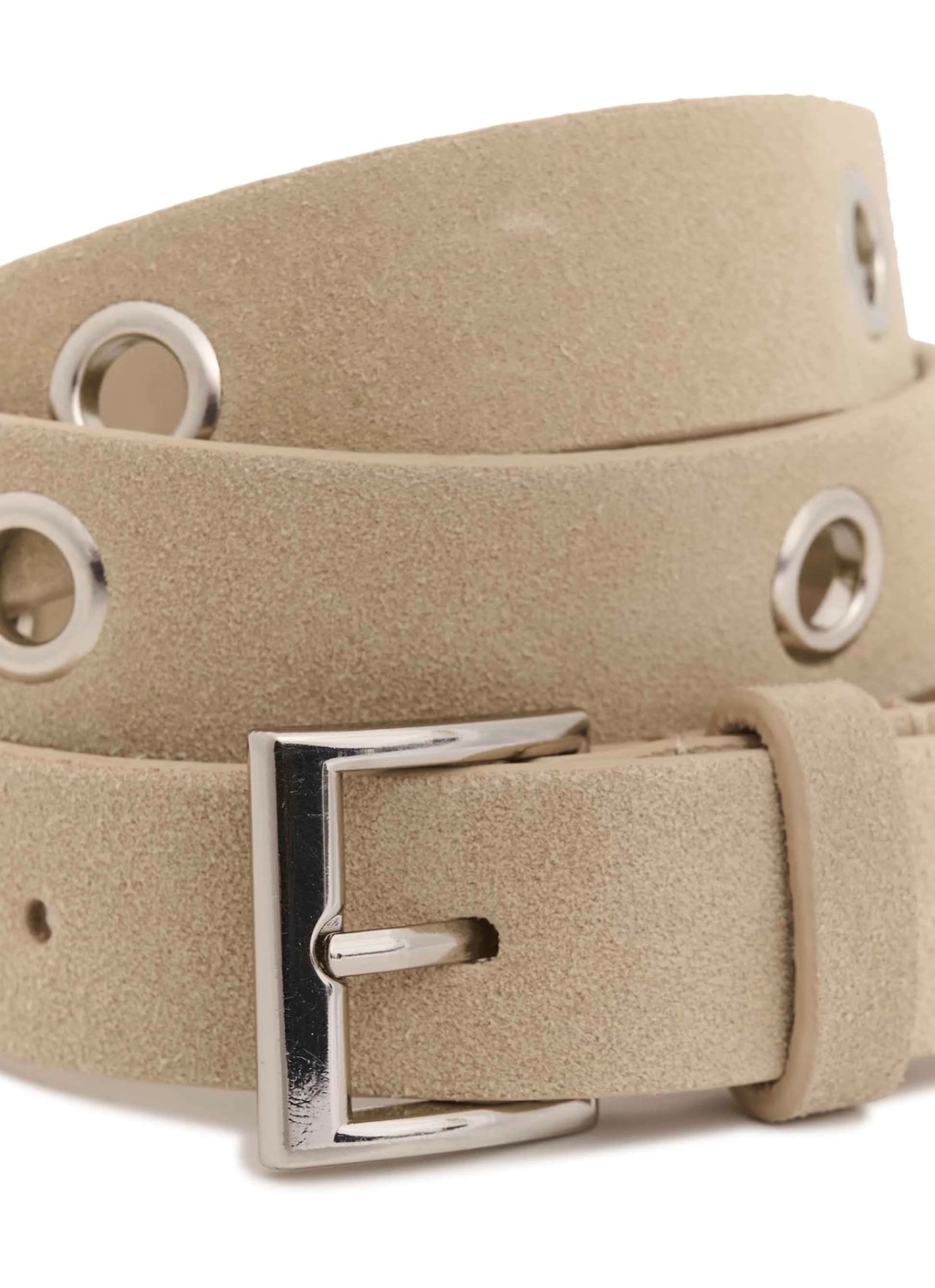 SLCalilje Eyelets suede belt Sand