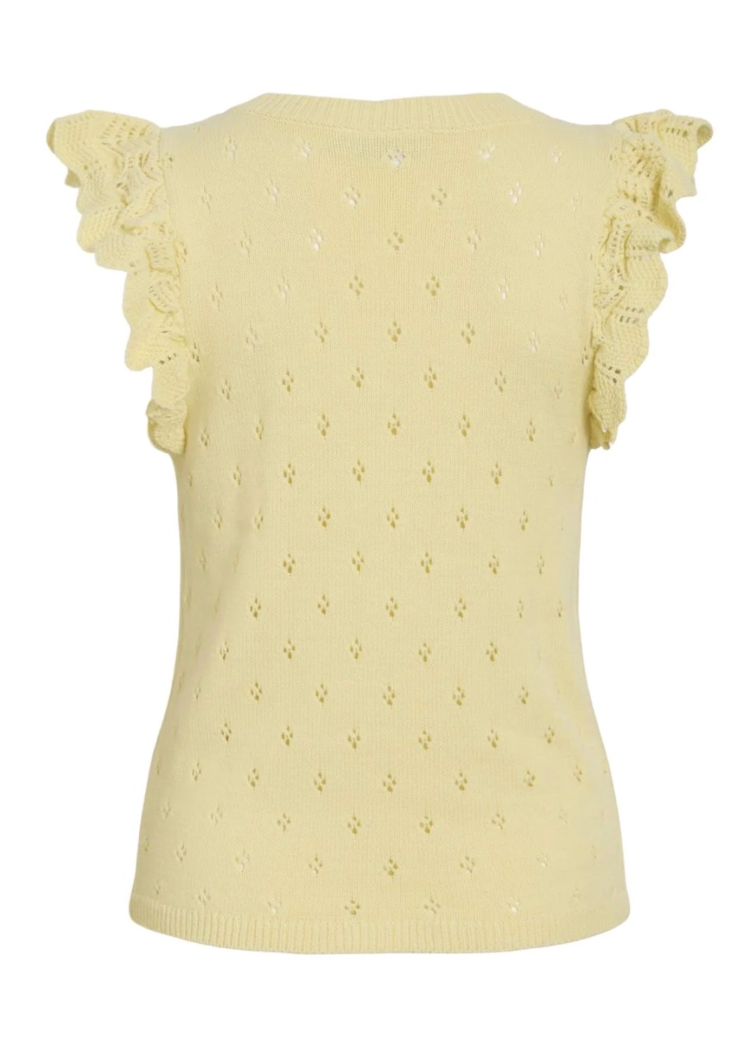 VIMARLEA v-neck s/l flounce knit top gul