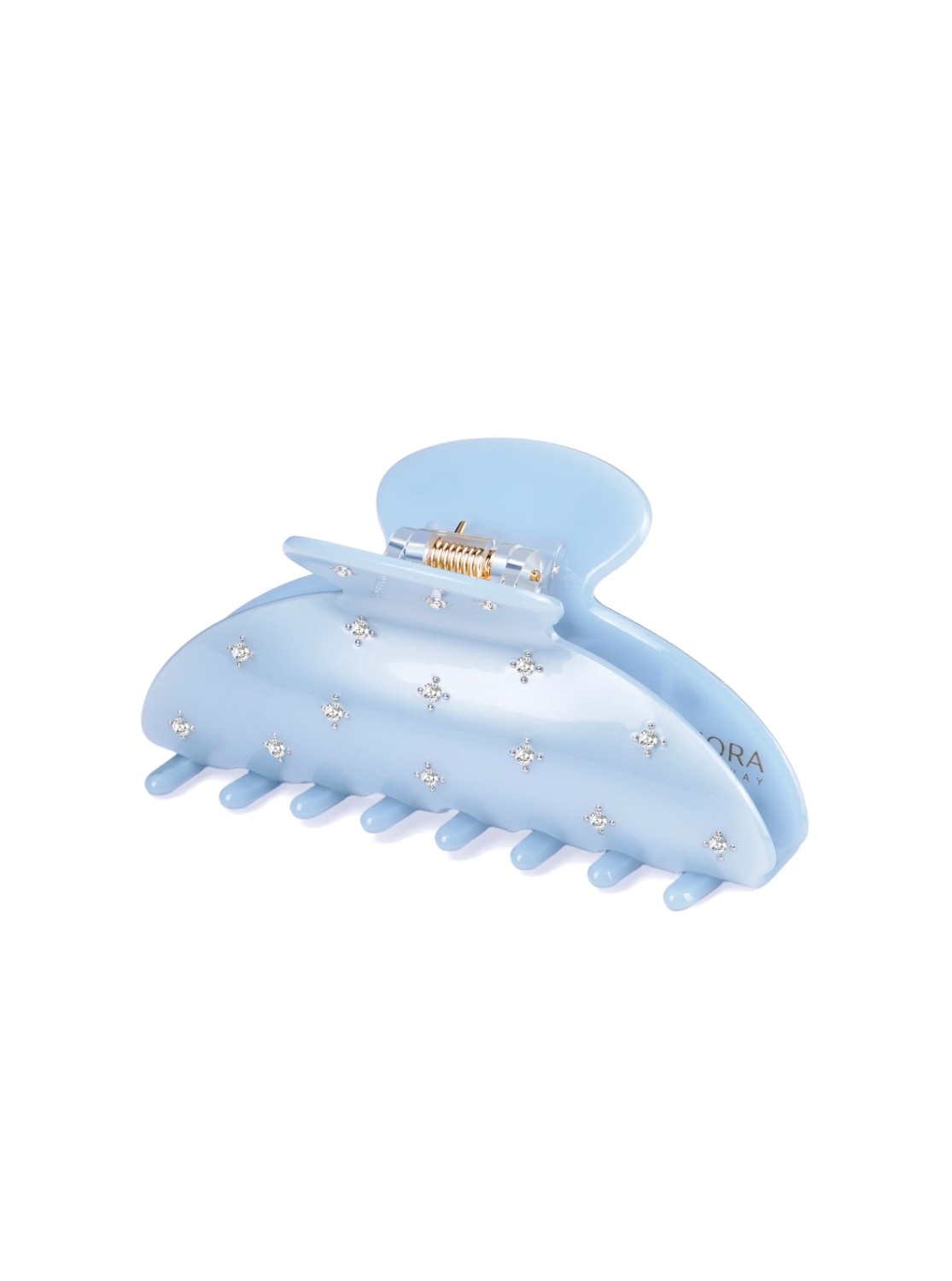 Hårklype plain stor lys blå 6