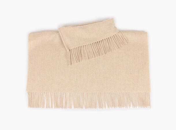 Hals med Frynser Offwhite