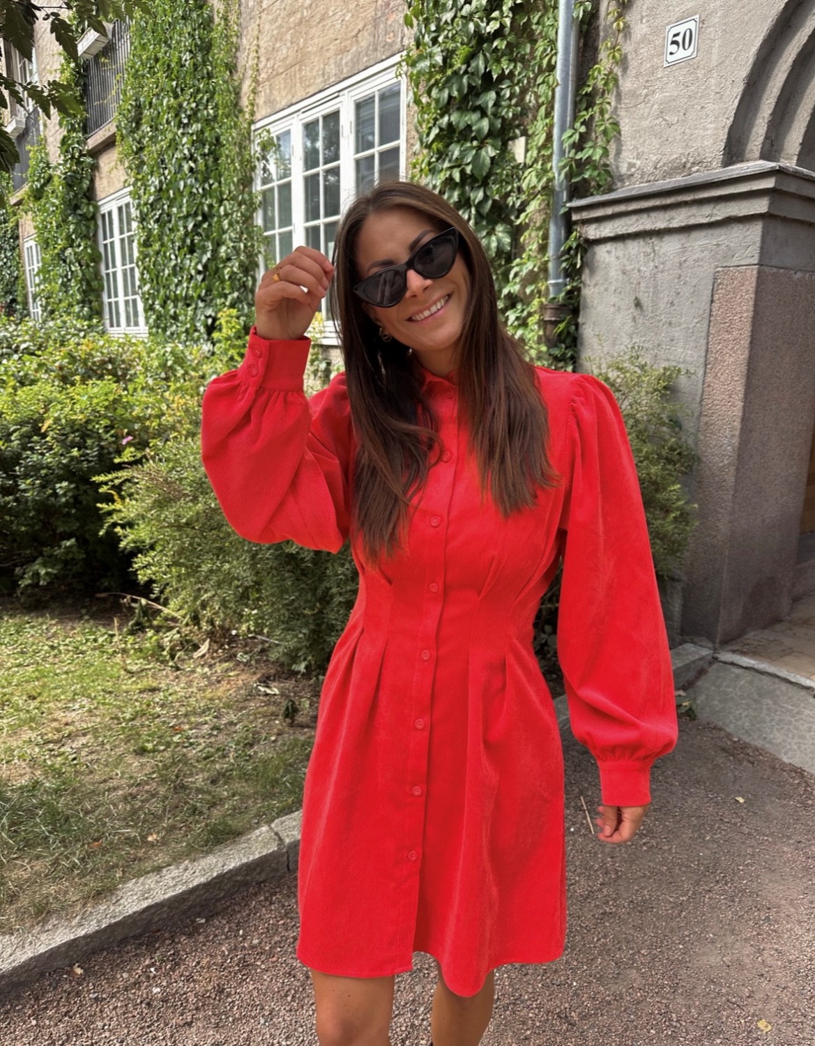 VICORDU L/S Shirt Dress Korall