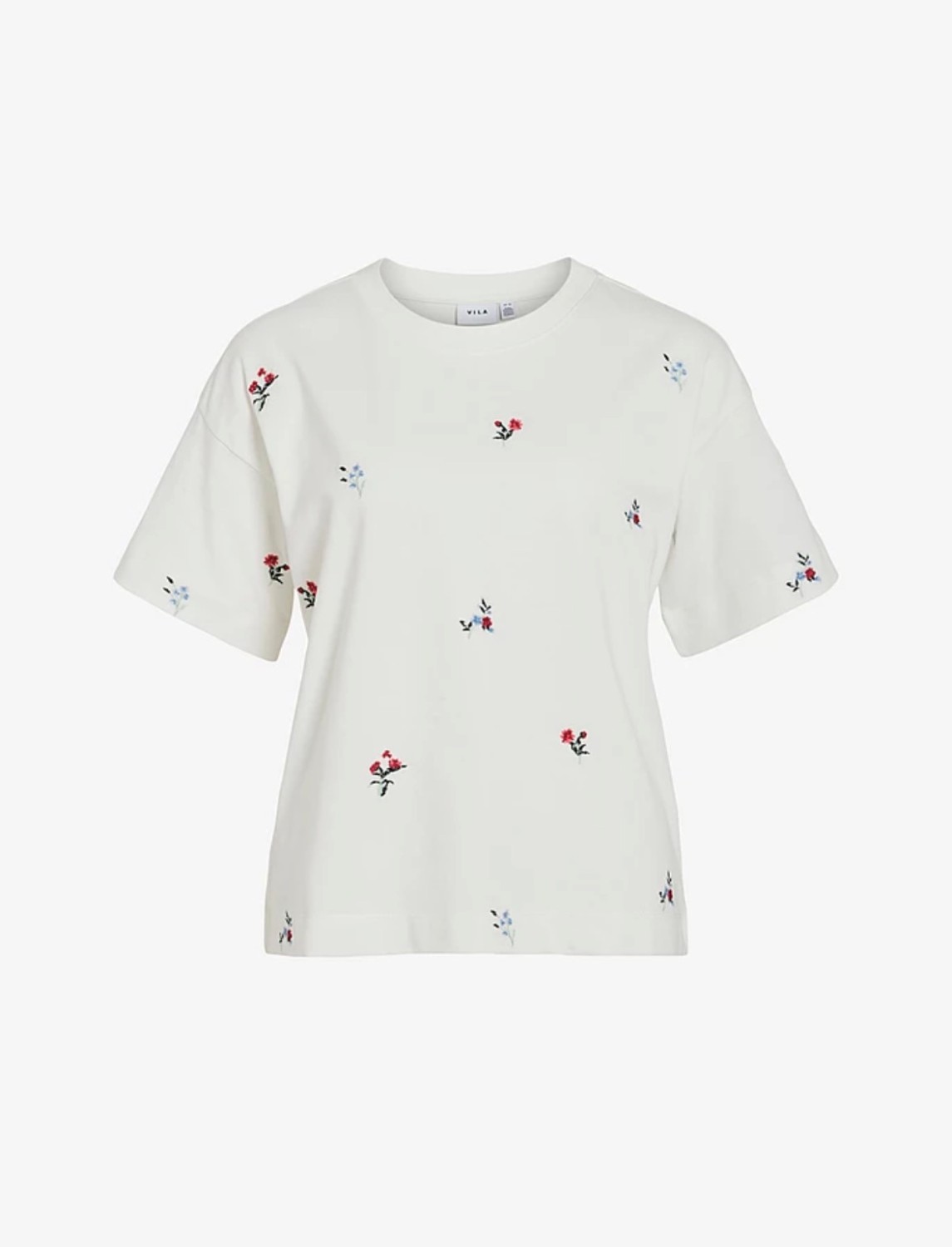 VIMONIE FLORAL EMB s/s hvit