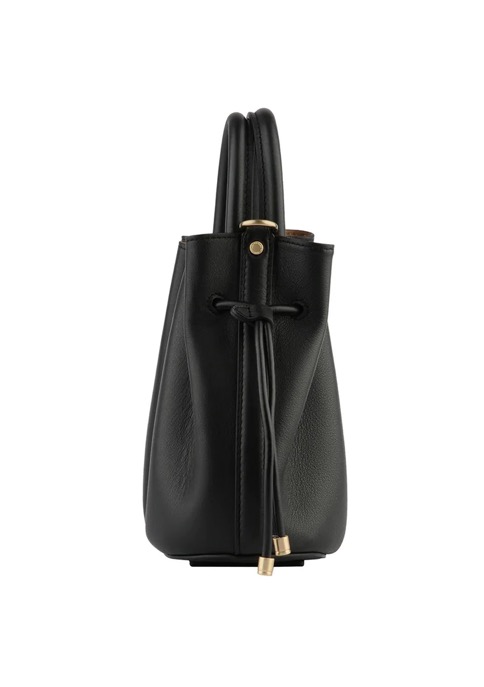 Cowhide leather small satchel 26001 noir sort