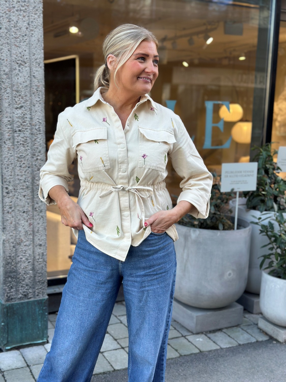 Videny Embroidery Jacket krem